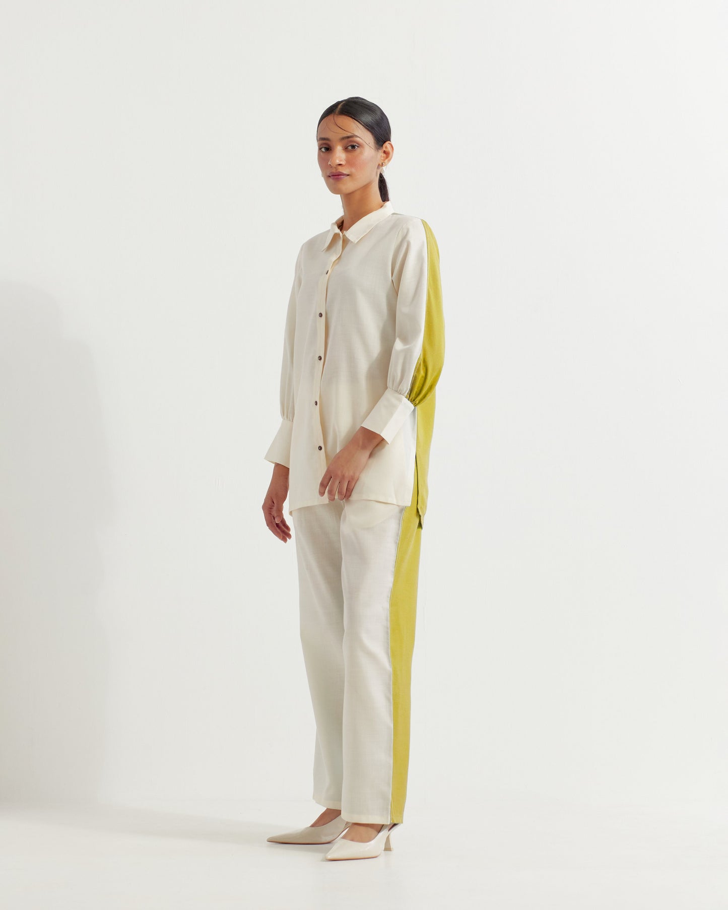 White/Lime Green Caroline Co-ord Set (Set of 2)