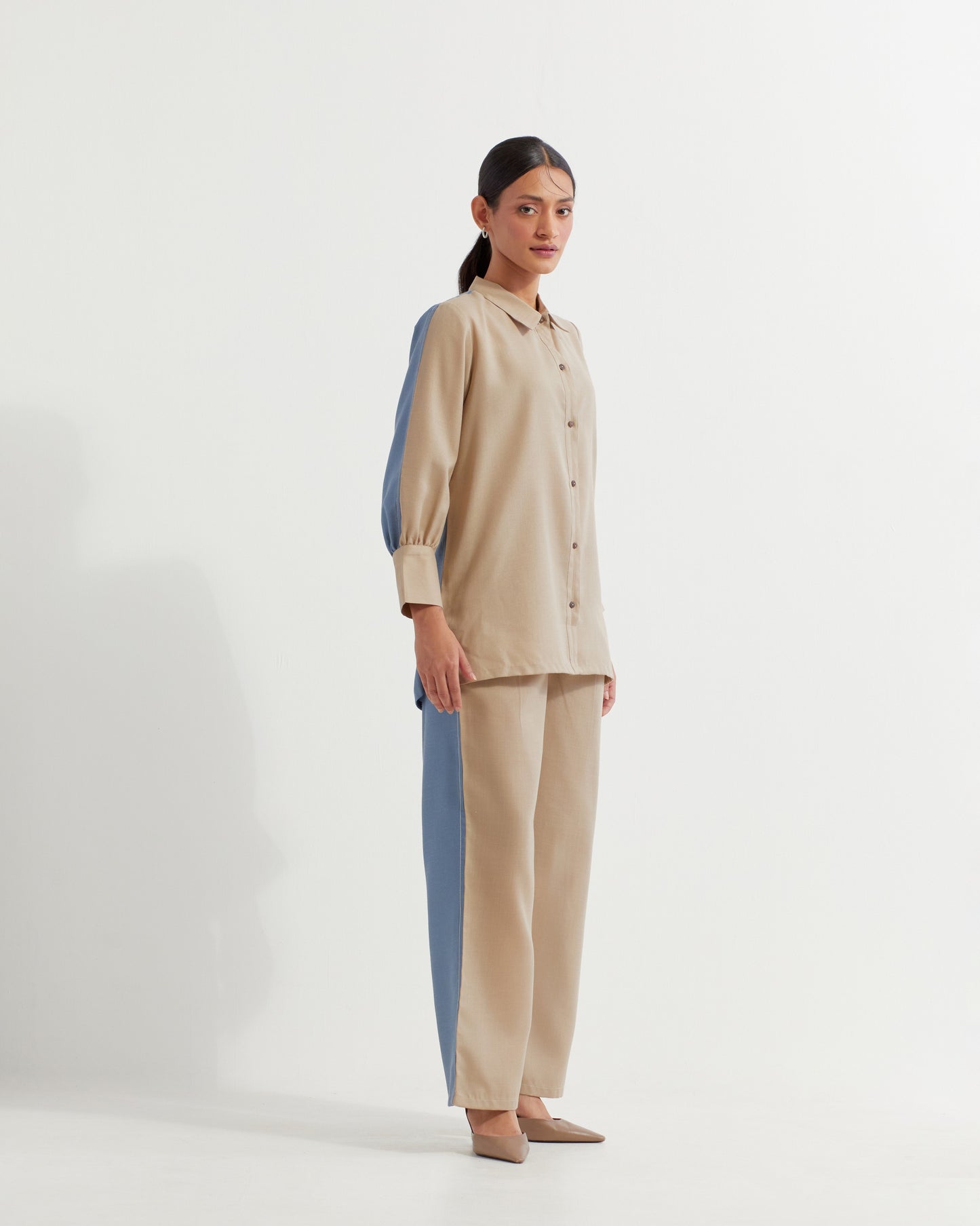 Beige/Blue Caroline Co-ord Set (Set of 2)