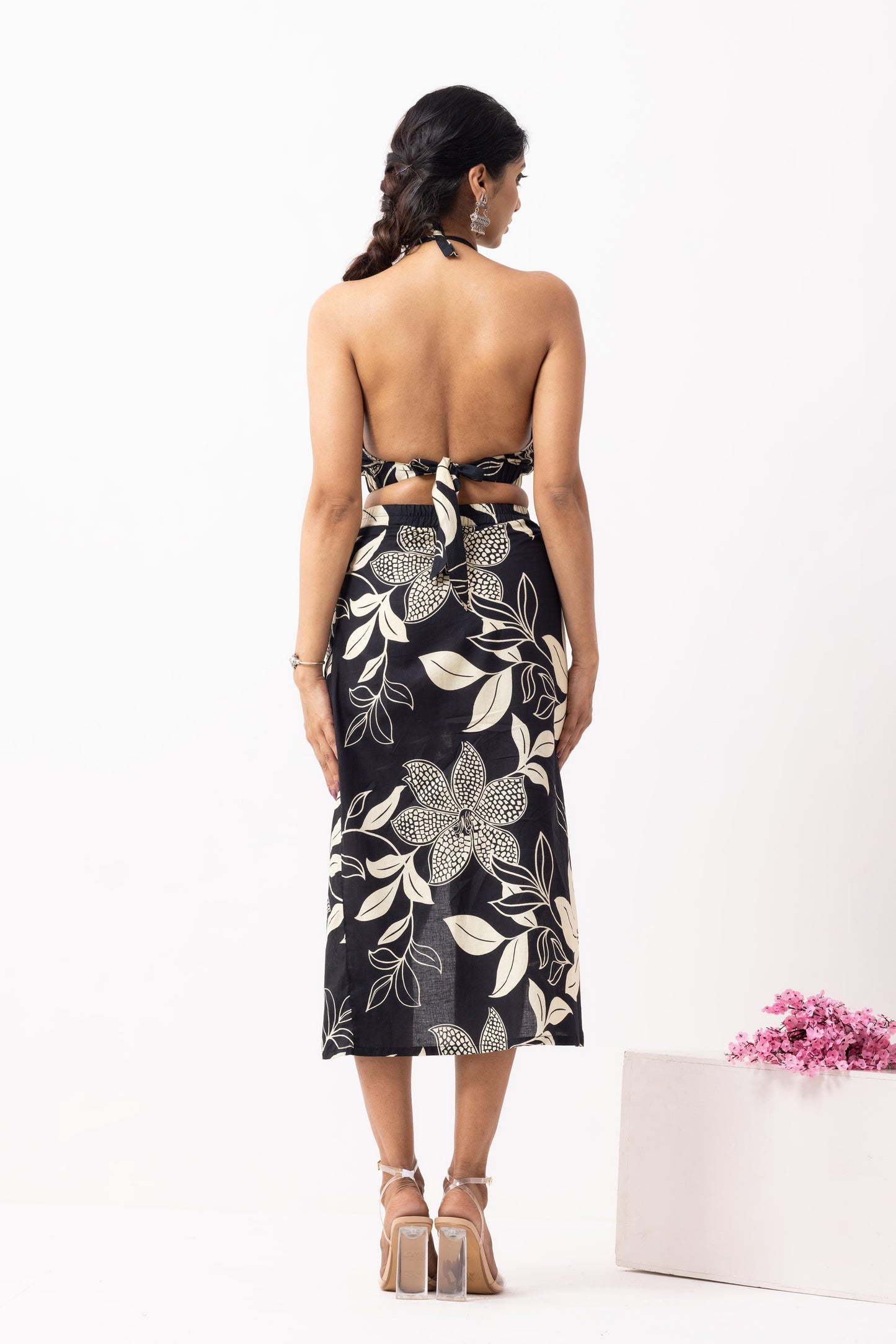 Black Block Printed Adele Co-ord Set (Set of 2)