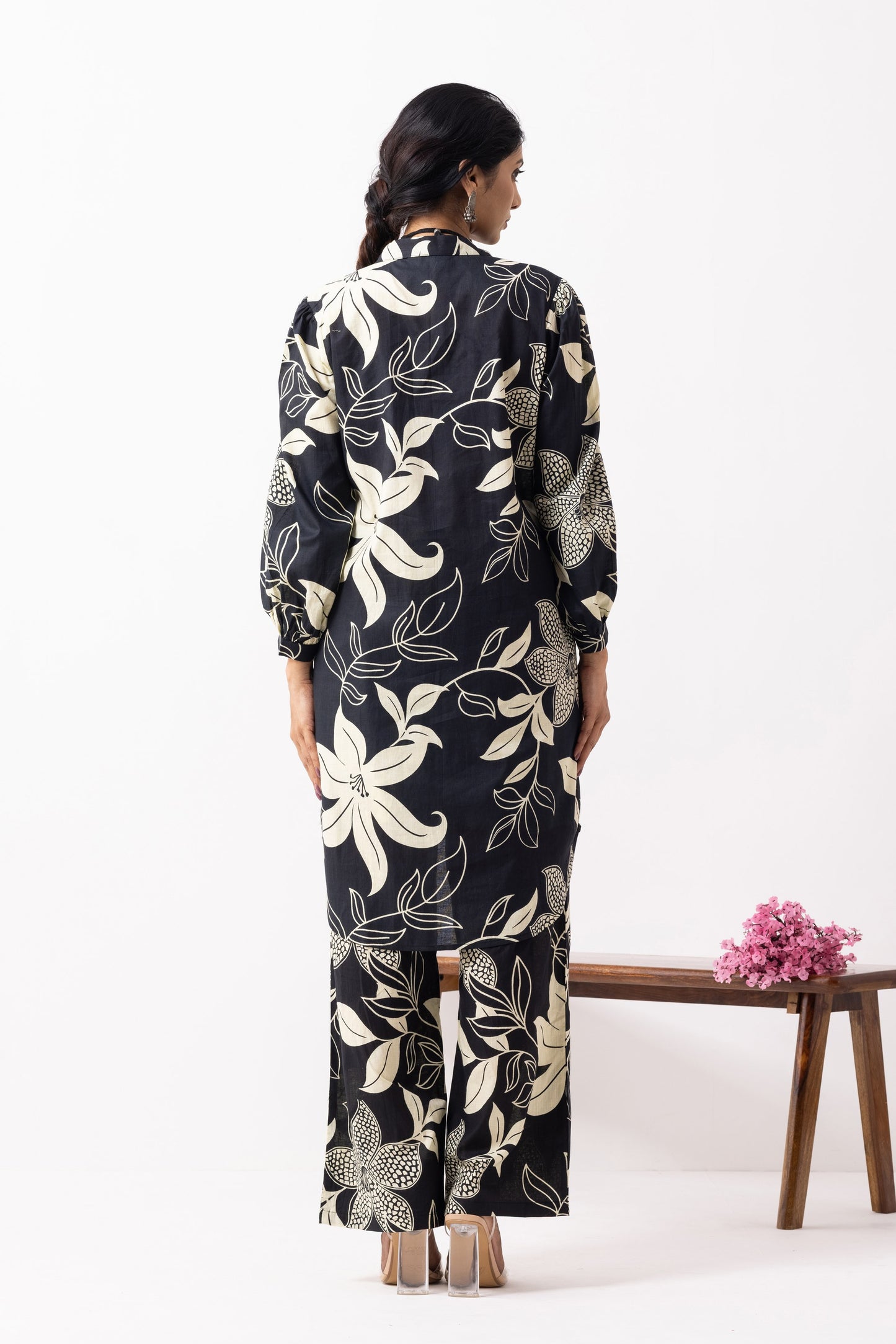 Black Block Printed Caryl Co-ord Set (Set of 2)