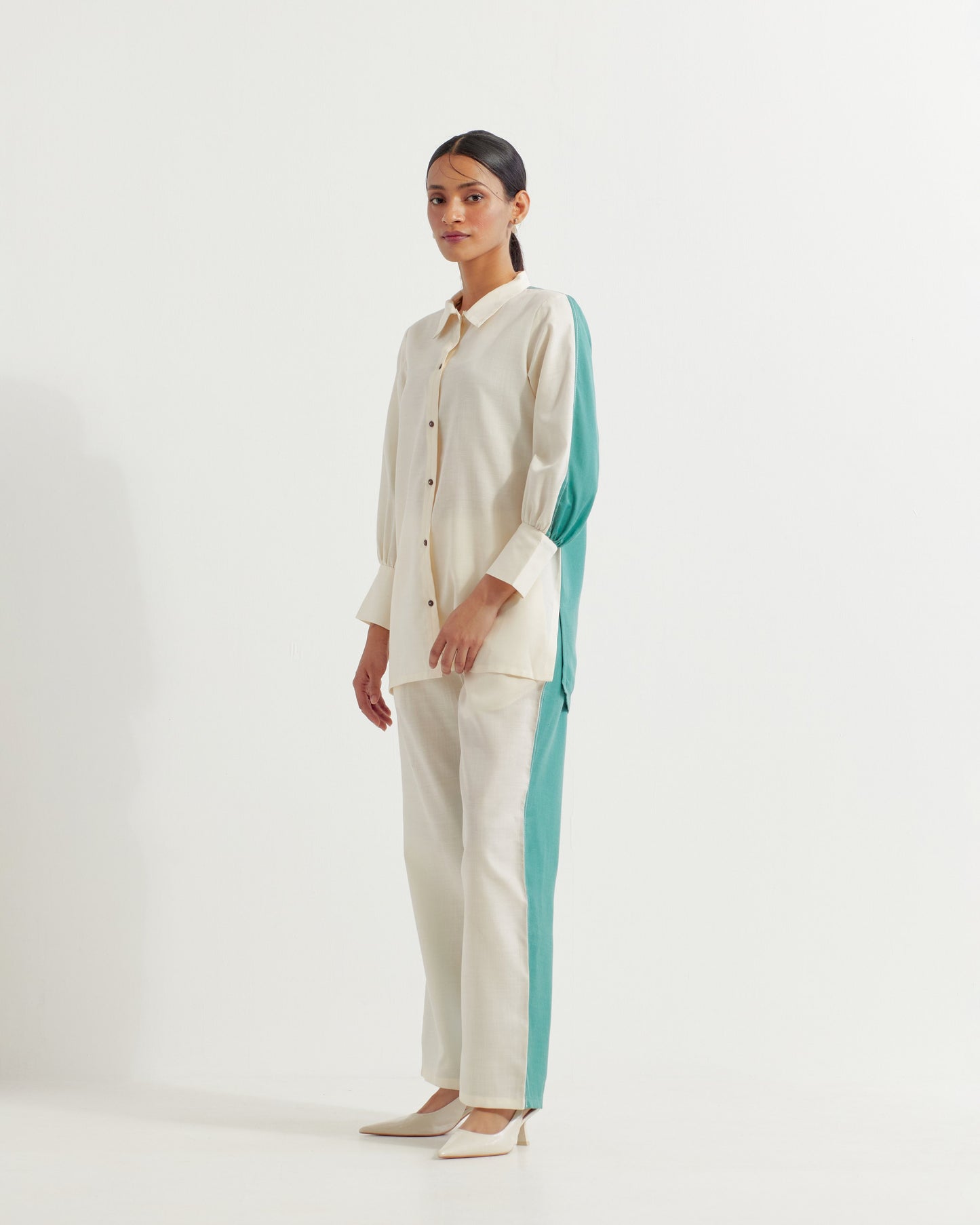 White/Green Caroline Co-ord Set (Set of 2)