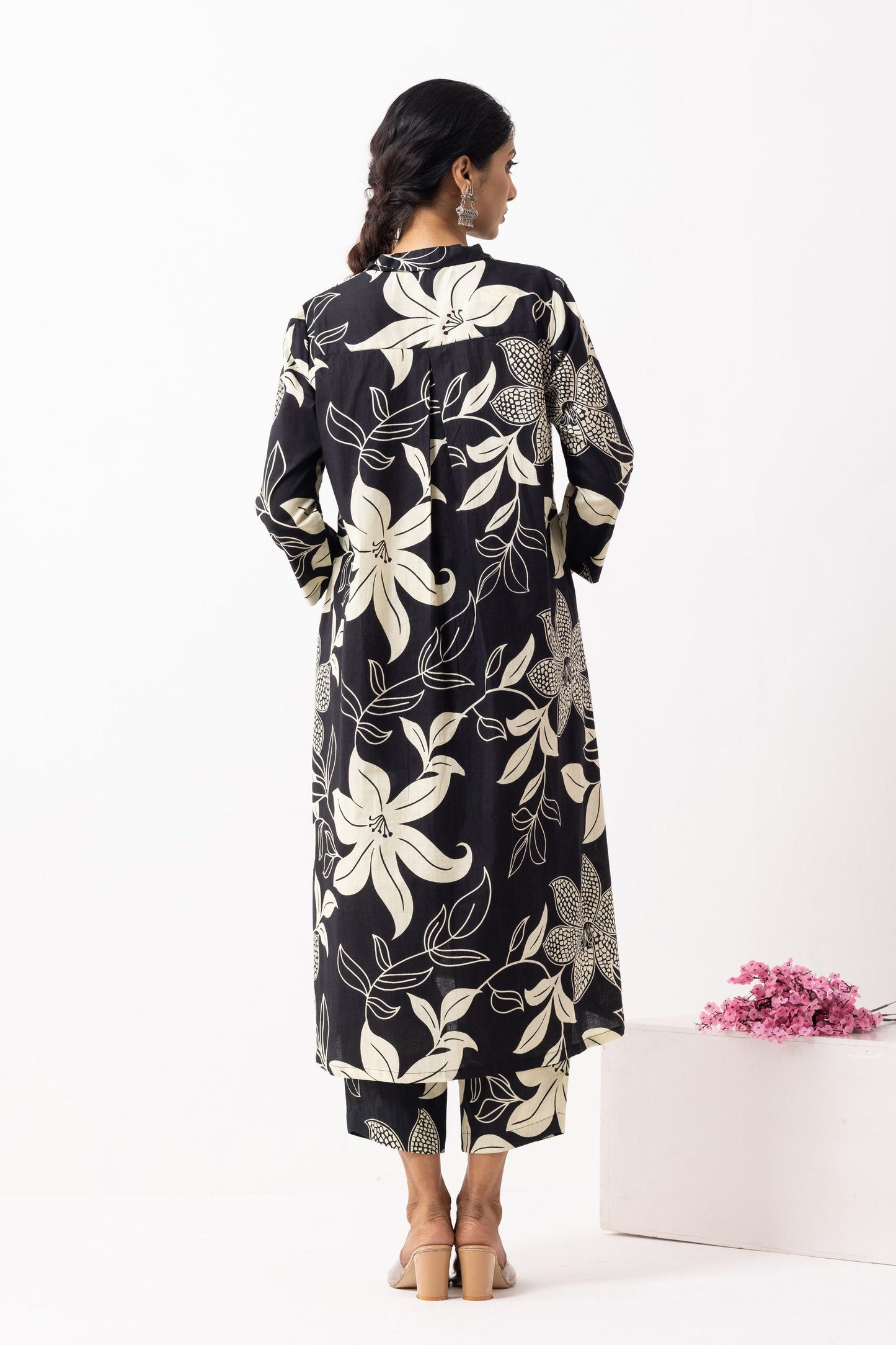 Black Block Printed Victoria Kurta Set (Set of 2)