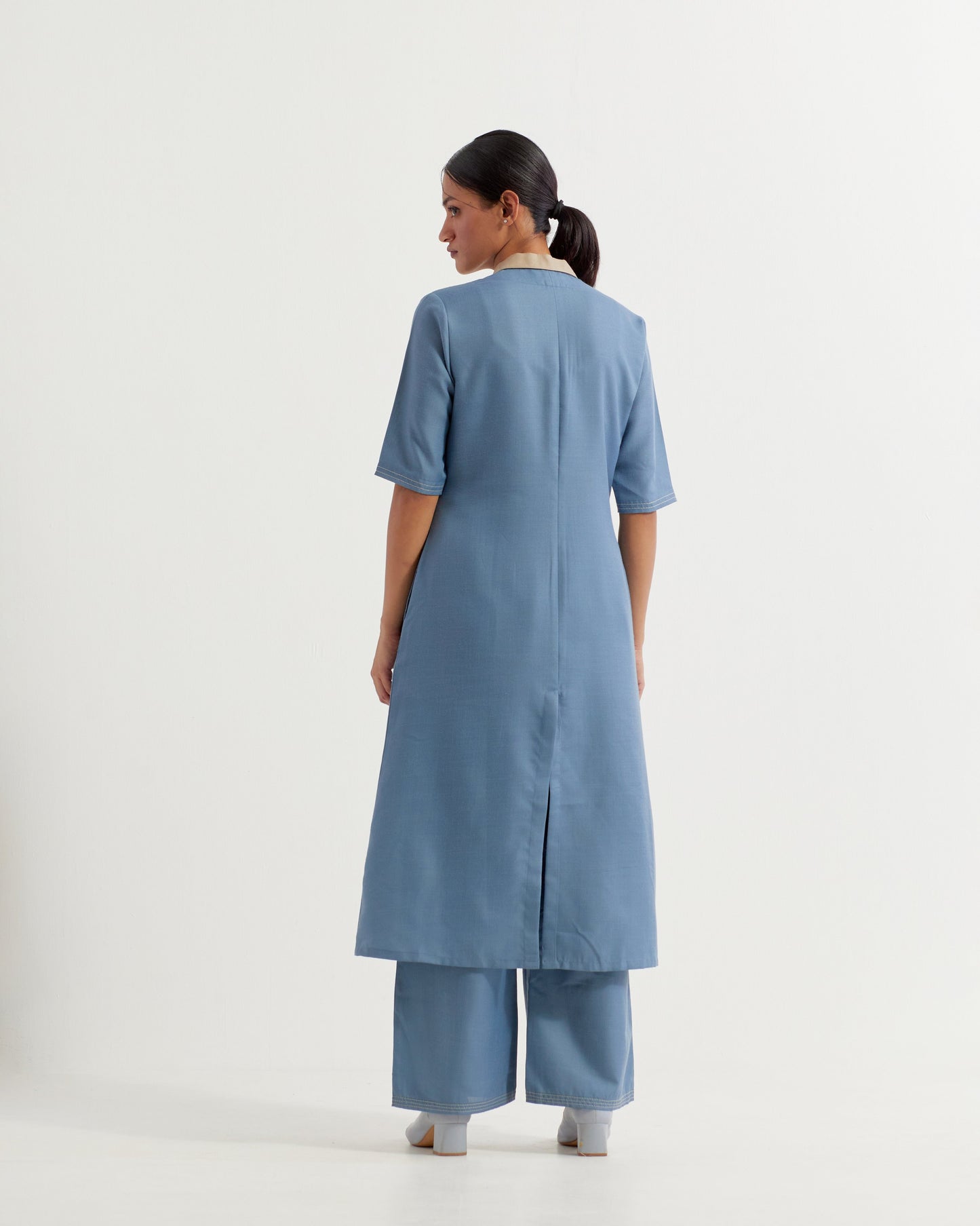 Blue Collared Co-ord Set (Set of 2)