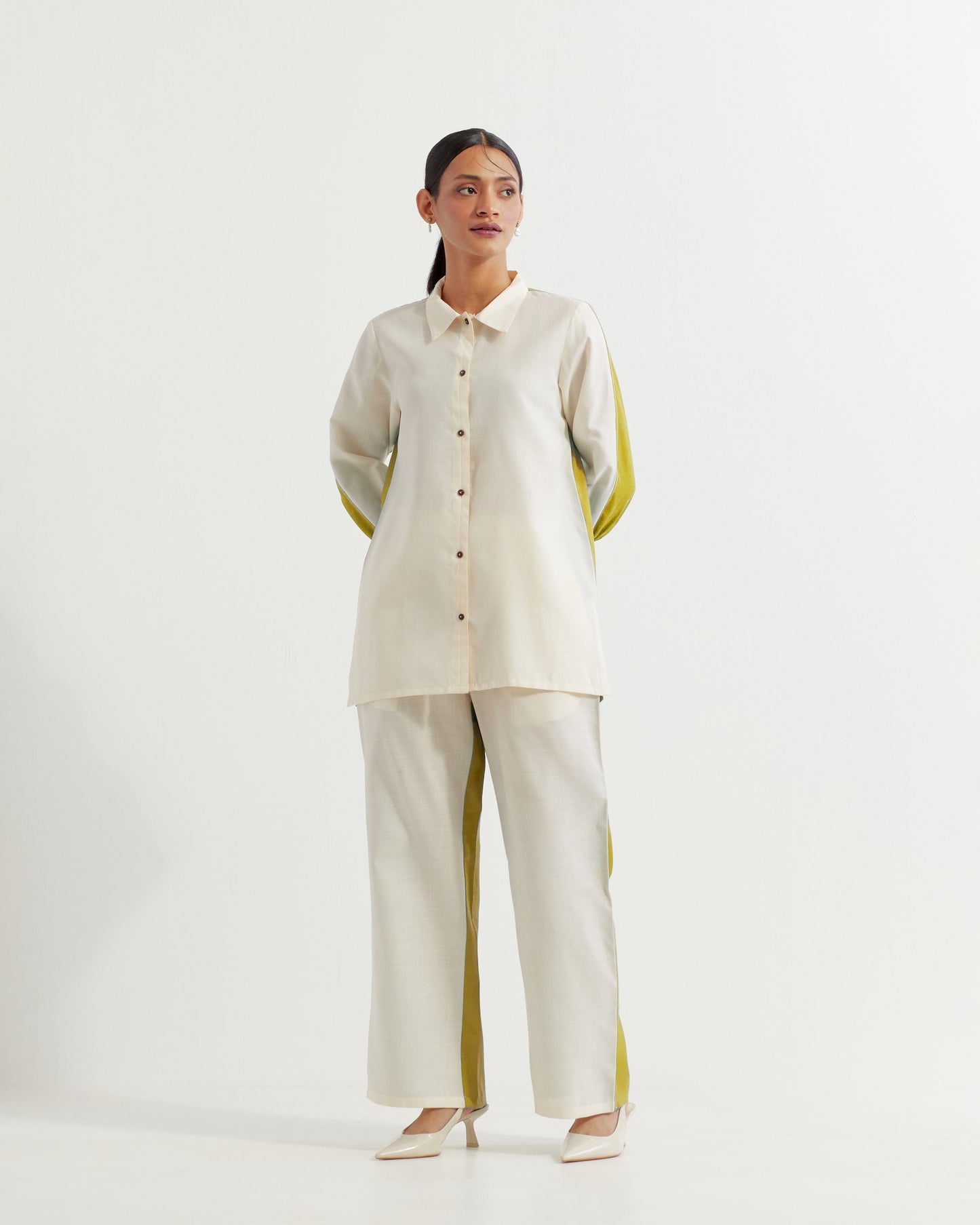 White/Lime Green Caroline Co-ord Set (Set of 2)
