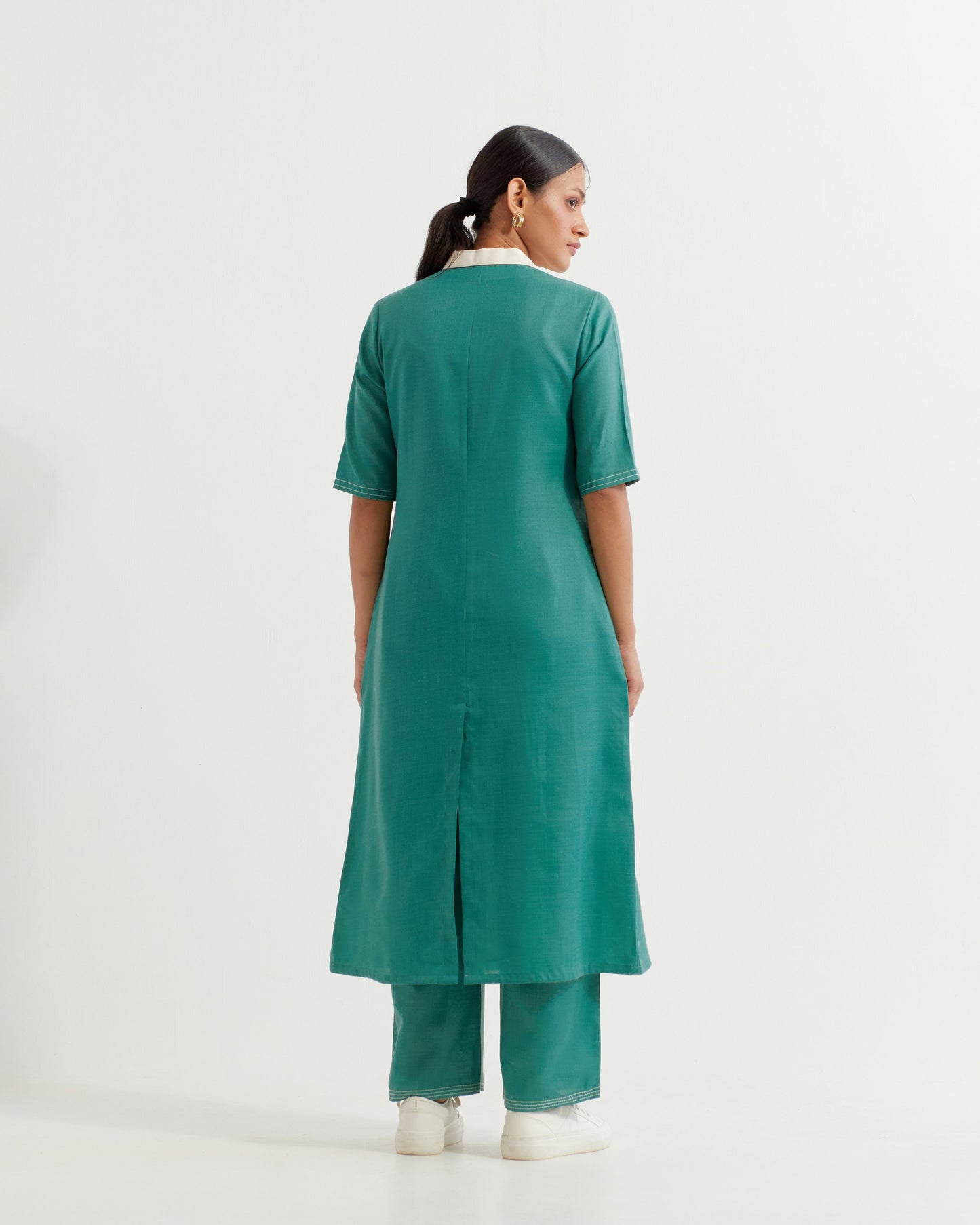 Green Collared Co-ord Set (Set of 2)