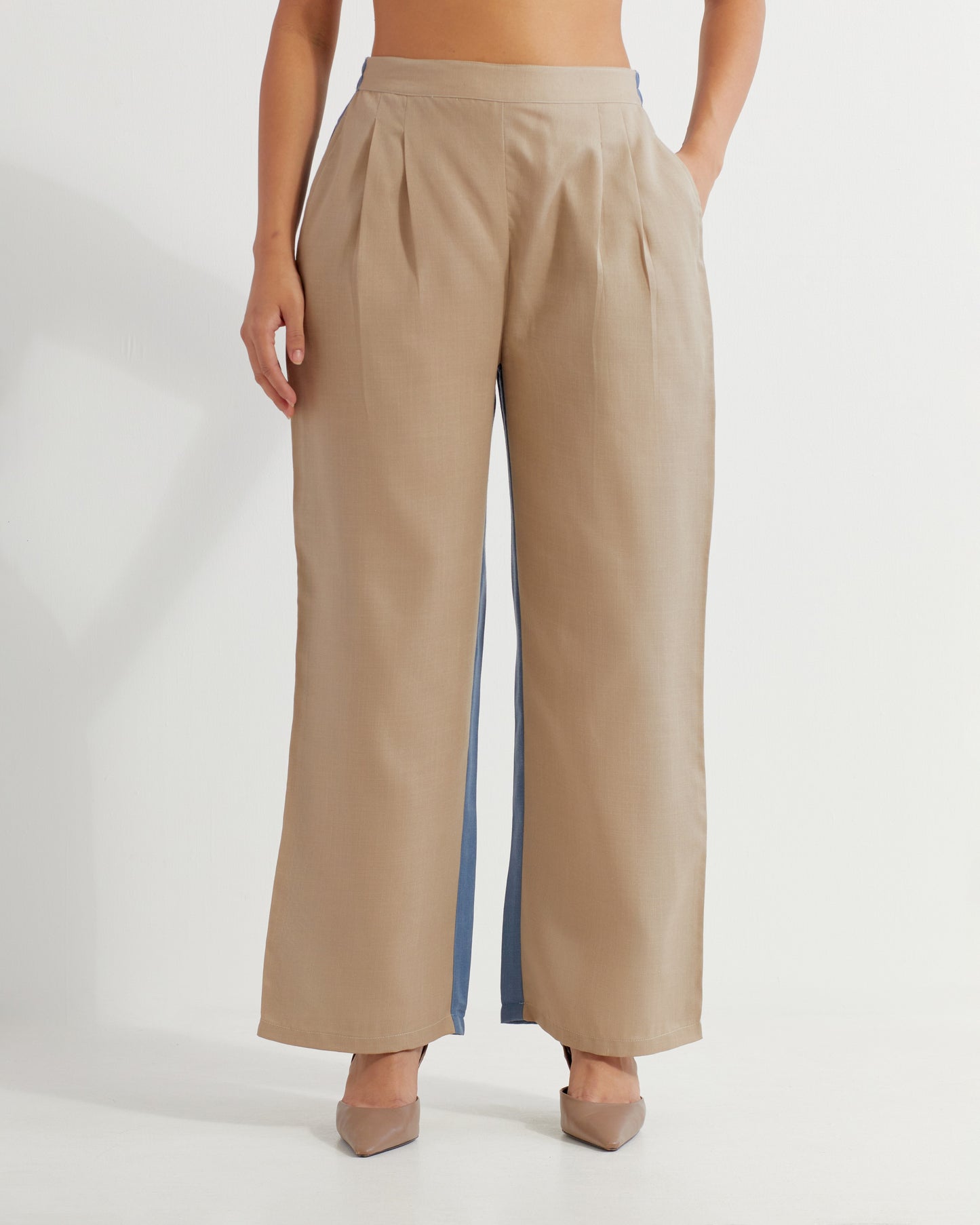 Beige/Blue Caroline Co-ord Set (Set of 2)