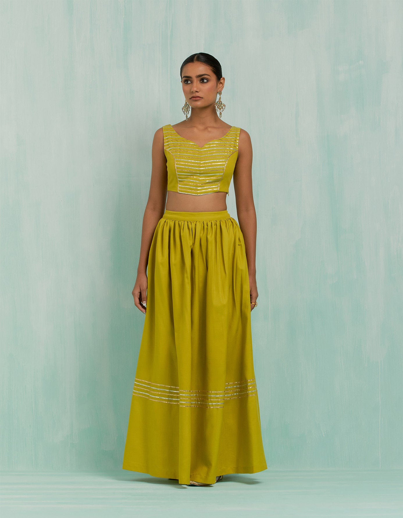 Lemon Green Niyaaz Lehenga (Set Of 2)