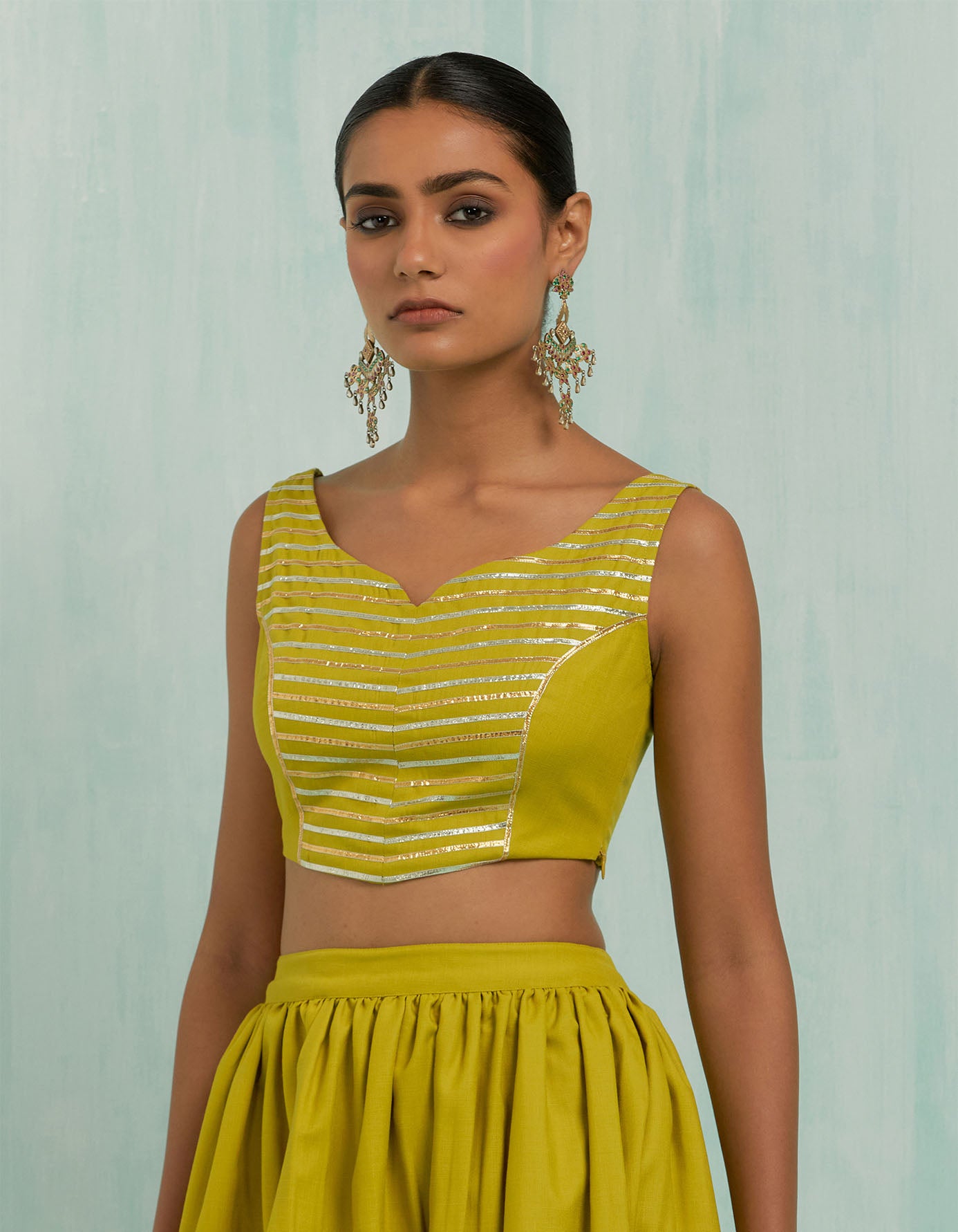 Lemon Green Niyaaz Lehenga (Set Of 2)