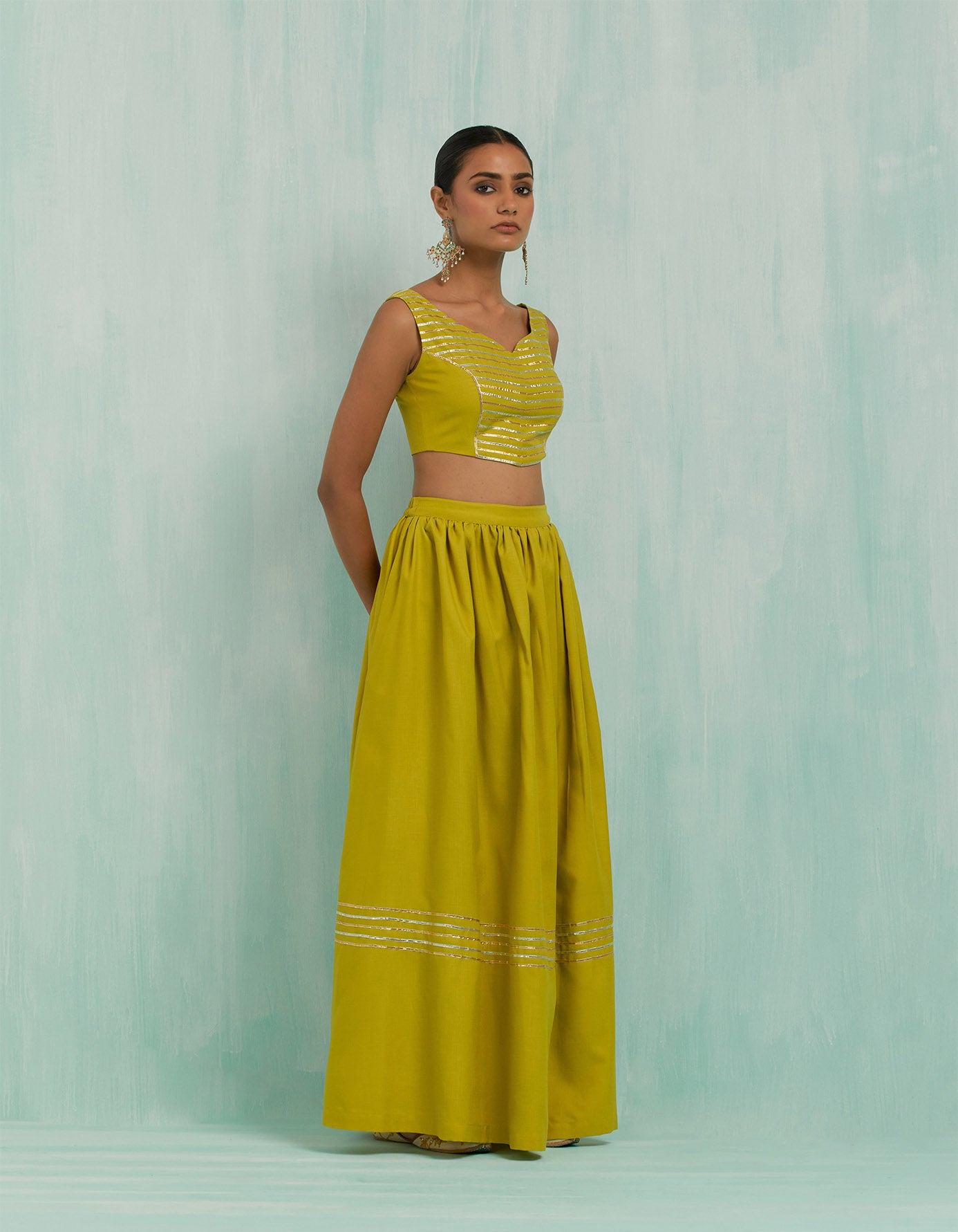 Lemon Green Niyaaz Lehenga (Set Of 2)