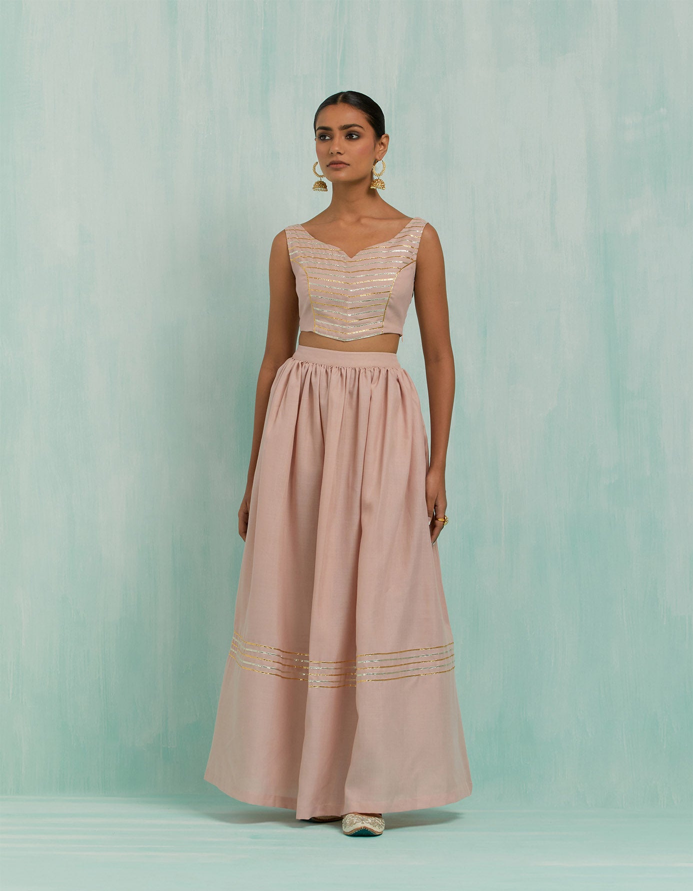 Pale Pink Niyaaz Lehenga (Set Of 2)