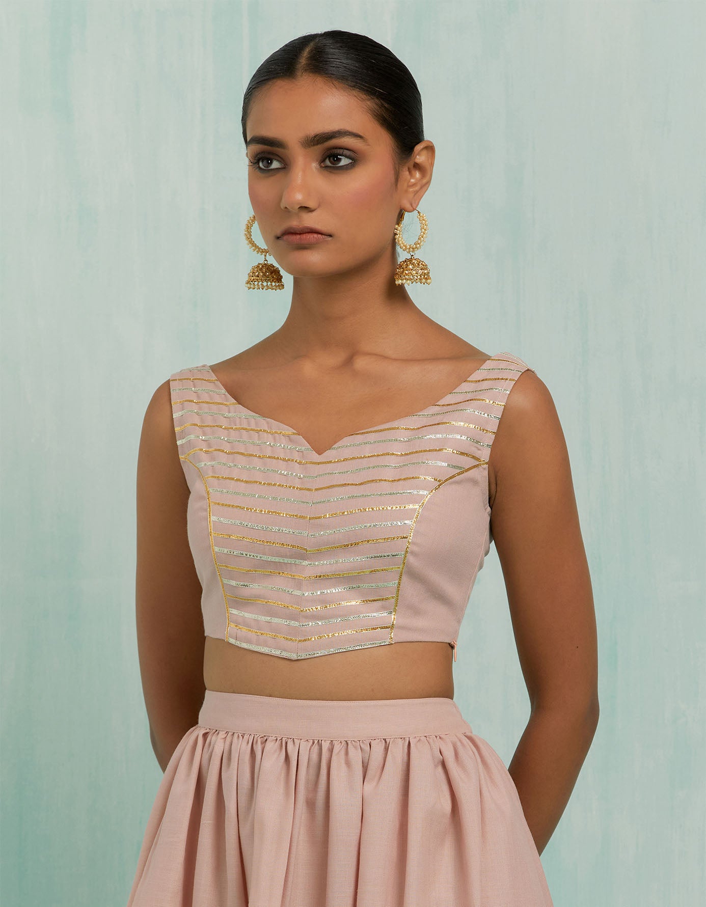 Pale Pink Niyaaz Lehenga (Set Of 2)