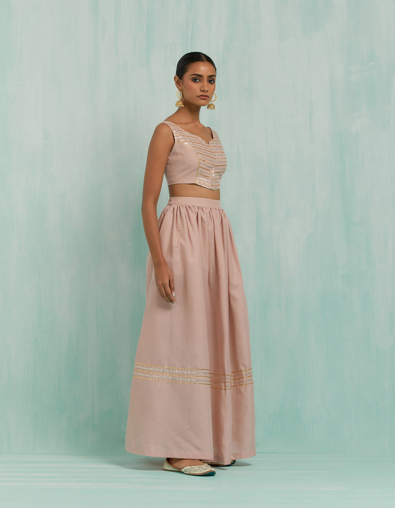 Pale Pink Niyaaz Lehenga (Set Of 2)