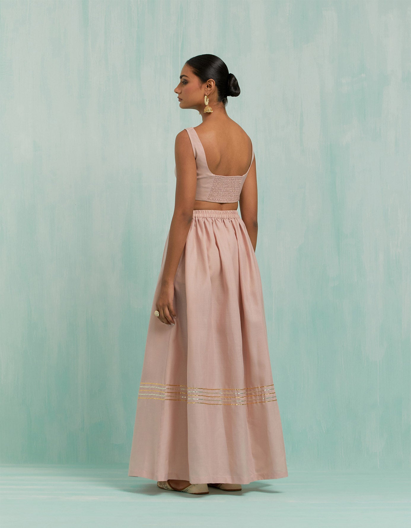 Pale Pink Niyaaz Lehenga (Set Of 2)