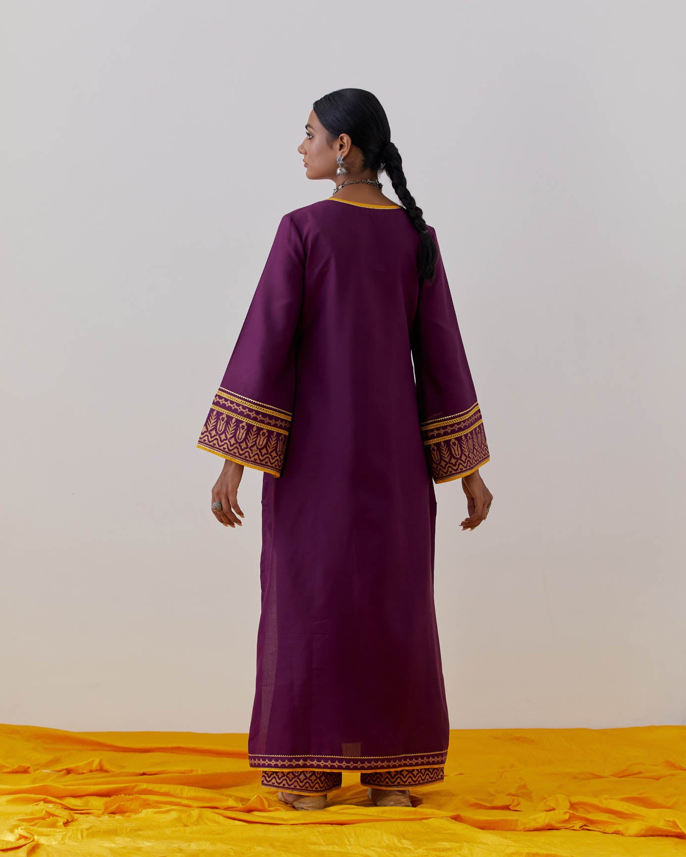 Purple Cotton Beas Kurta