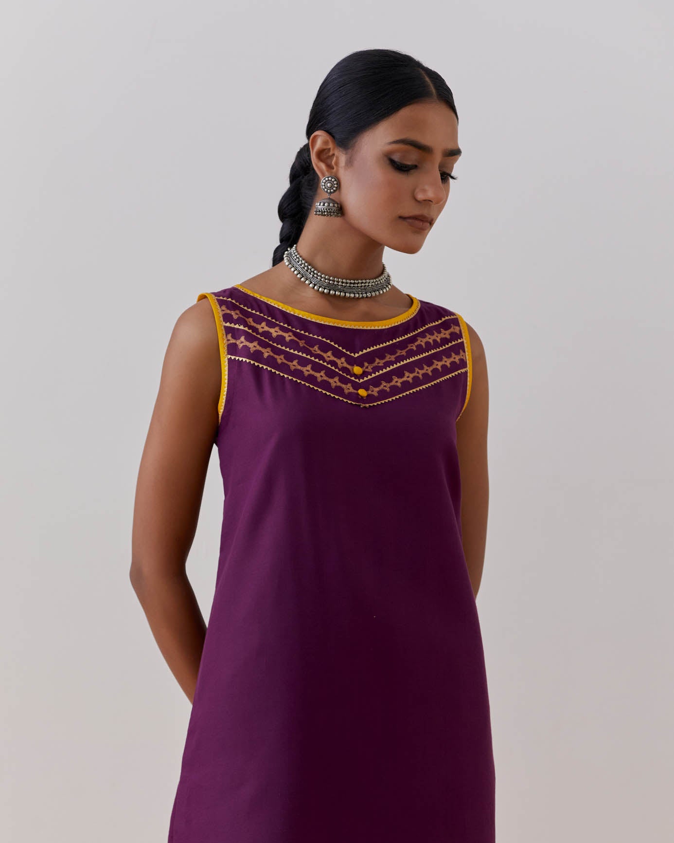 Purple Cotton Seher Kurta Set (Set Of 2)
