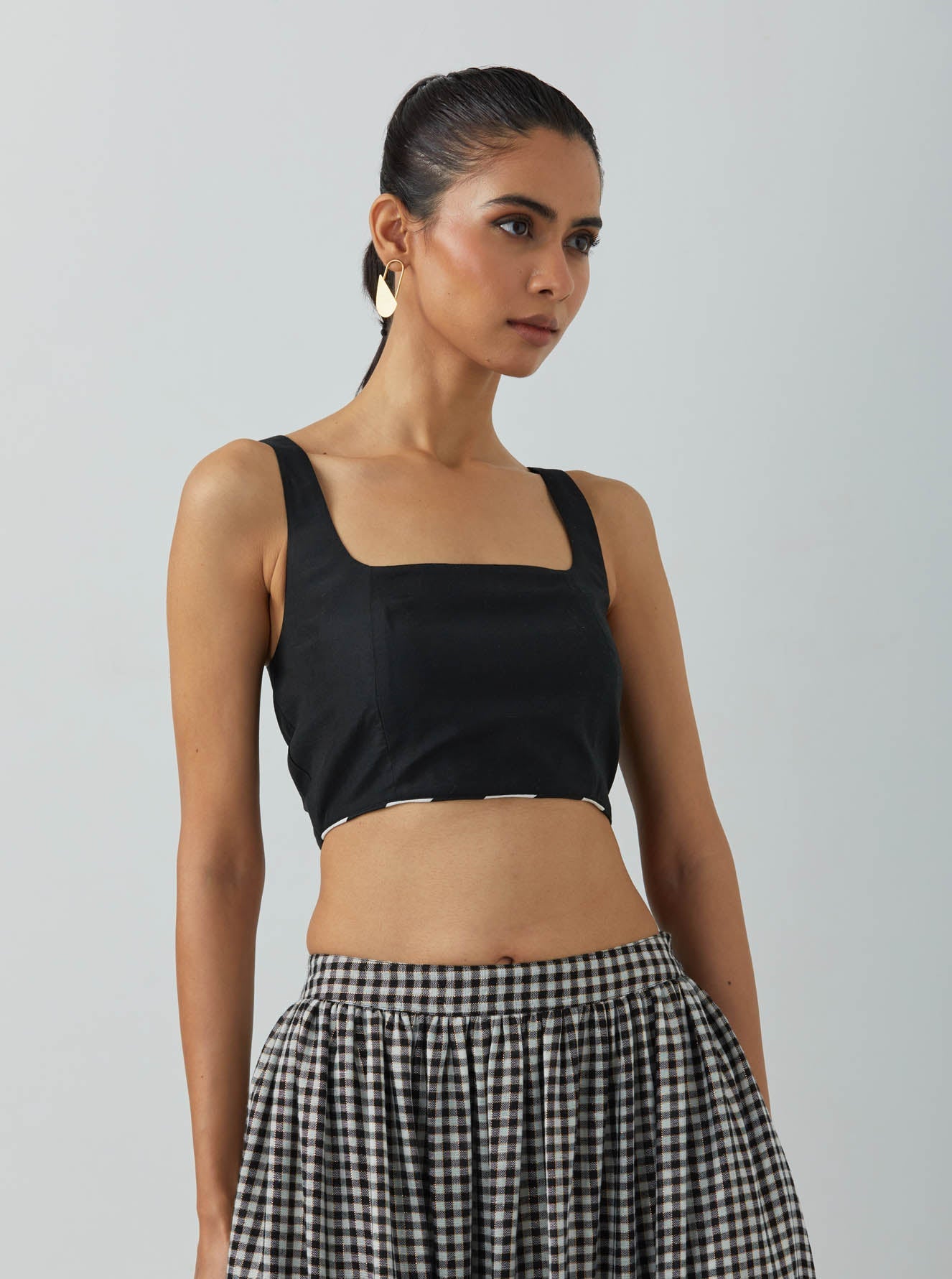 Black Chanderi Zade Bralette - The Indian Cause