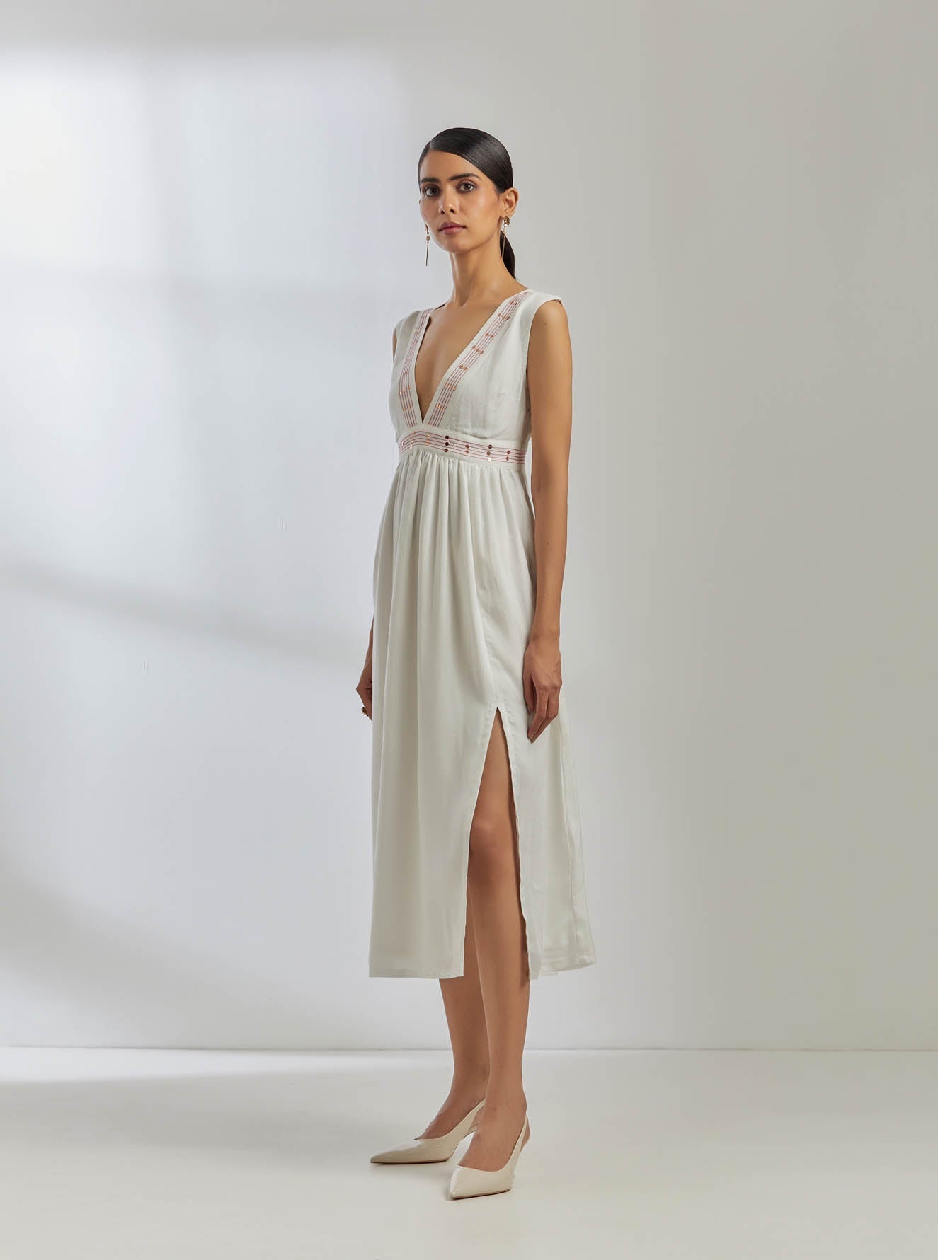 White Silk Sirgus Dress - The Indian Cause