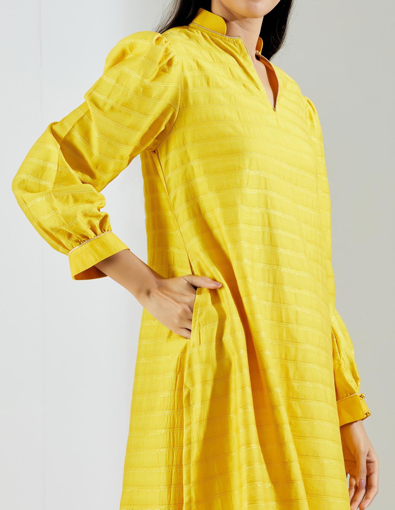 Yellow Polaris Kurta with Salwar and Dupatta (Set of 3) - The Indian Cause