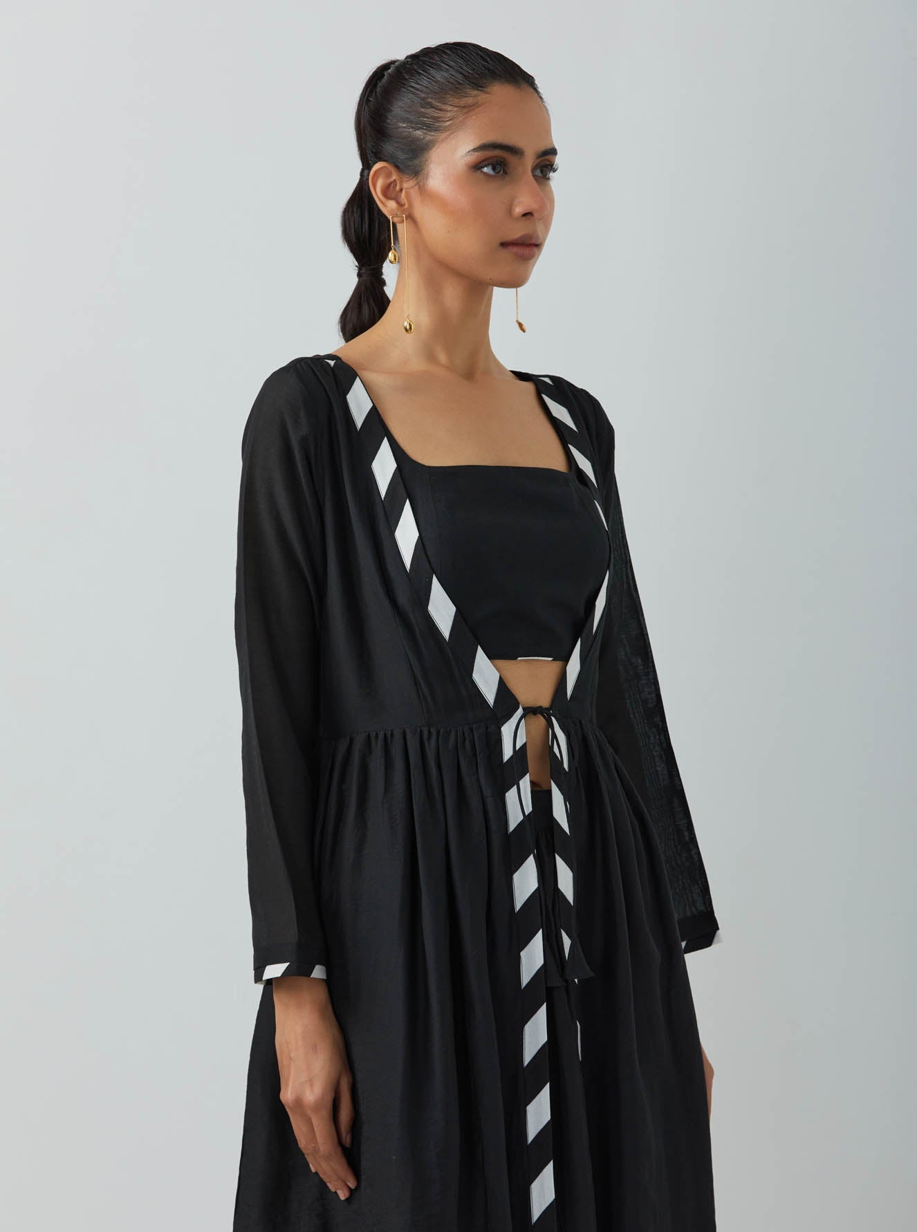 Black Chanderi Overlay - The Indian Cause