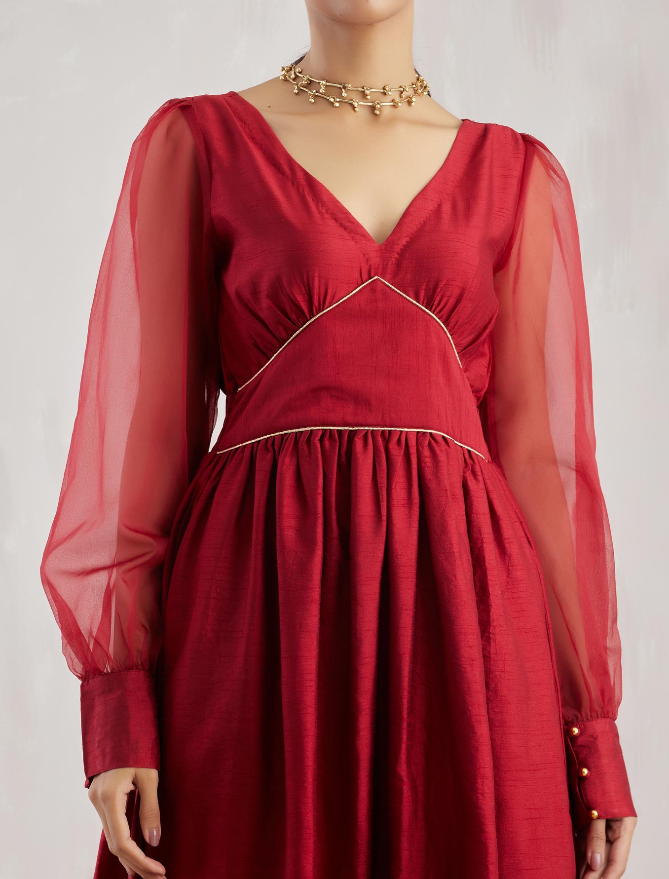 Red Electra Kurta with Pant (Set of 2) - The Indian Cause