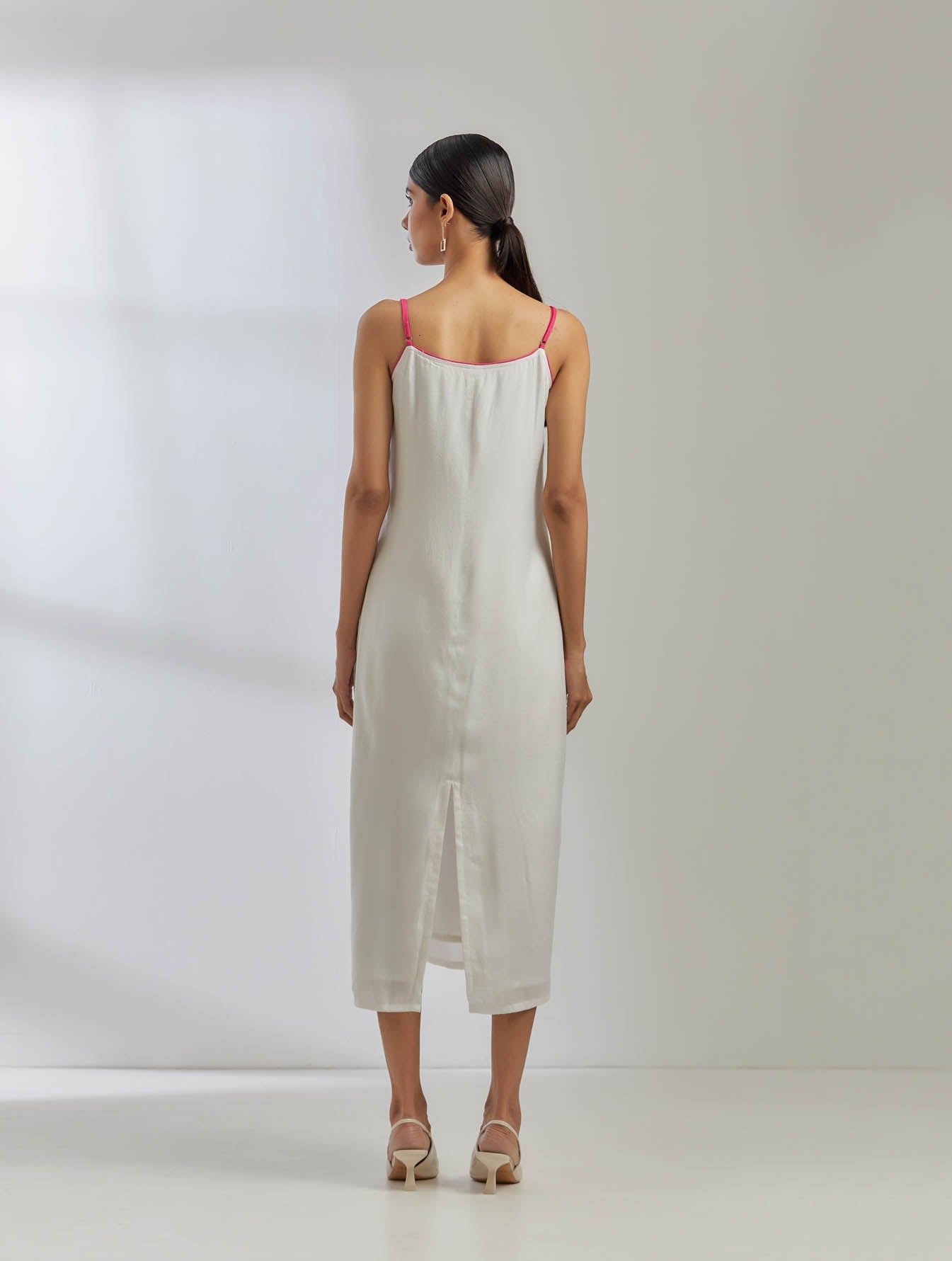 White Silk Strappy Dress - The Indian Cause