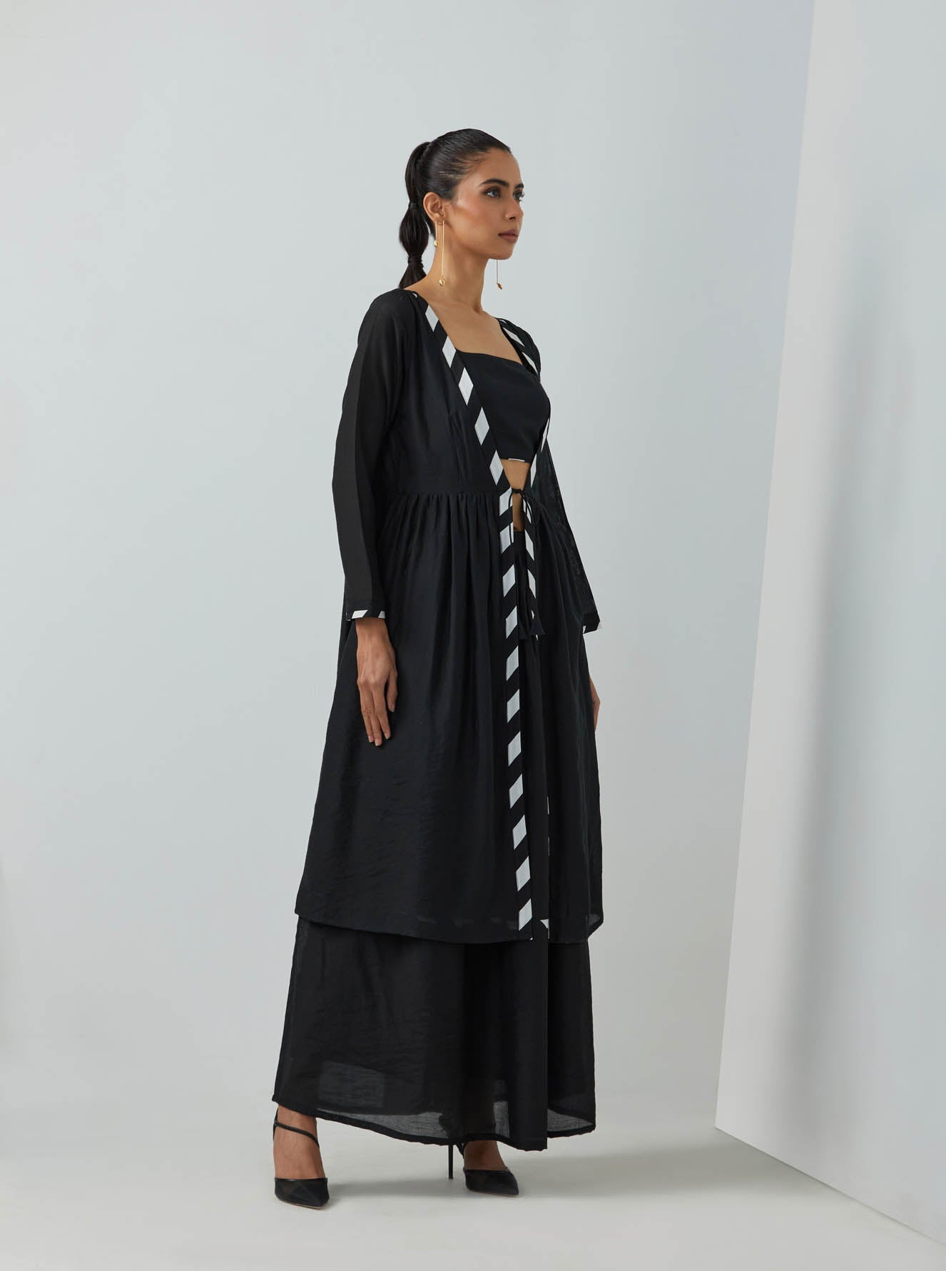 Black Chanderi Overlay - The Indian Cause
