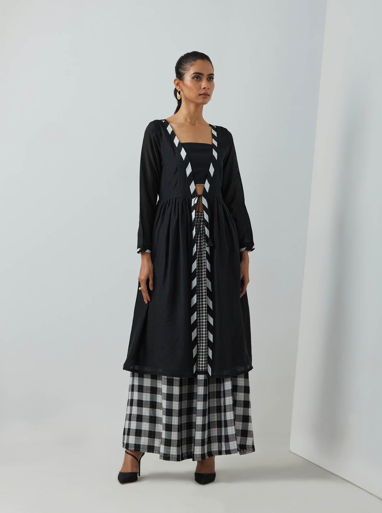 Black Chanderi Overlay - The Indian Cause