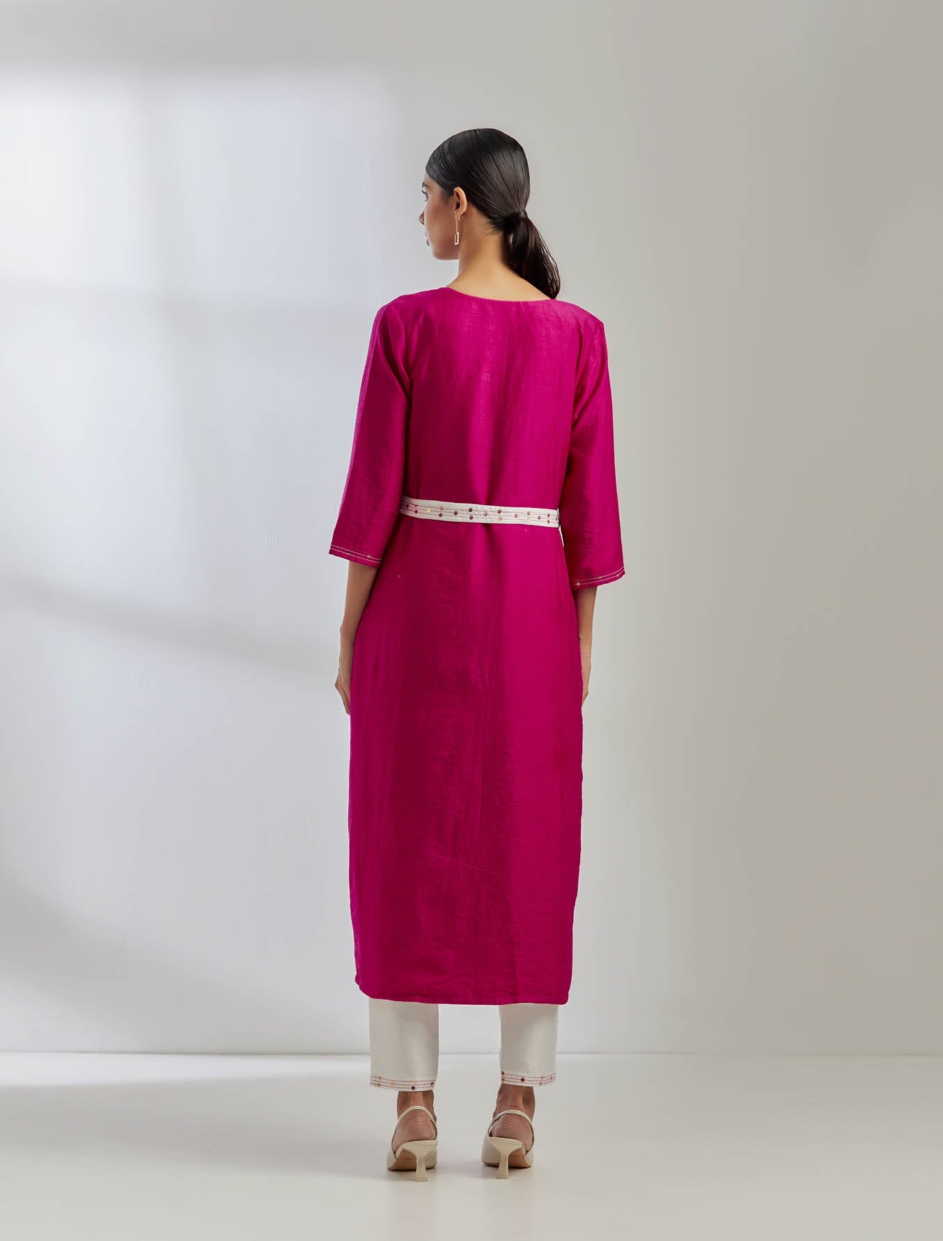 Pink Raw Silk Cape Jacket - The Indian Cause