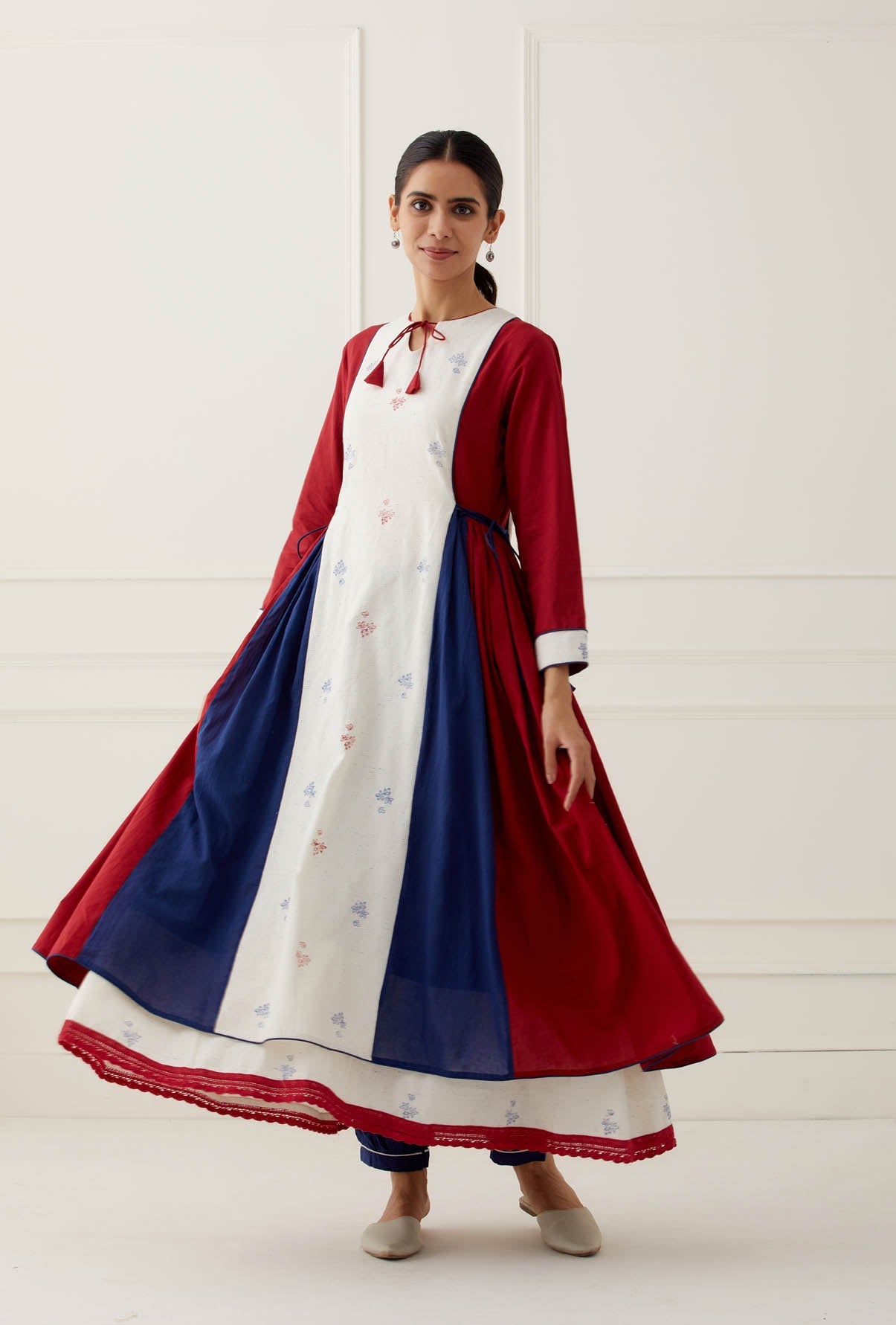 Maroon Blue Saba Kurta Set (Set of 2) - The Indian Cause