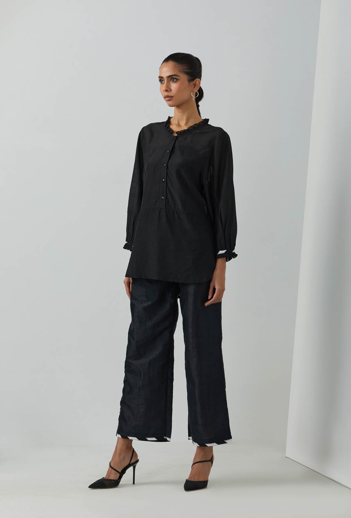 Black Chanderi Gypsy Tunic - The Indian Cause