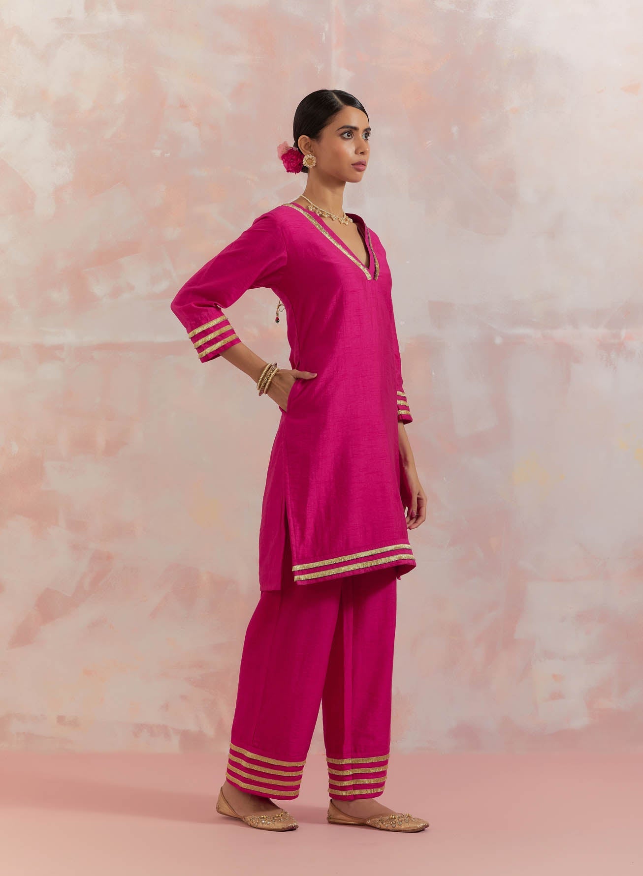 Pink Kali Short Kurta - The Indian Cause