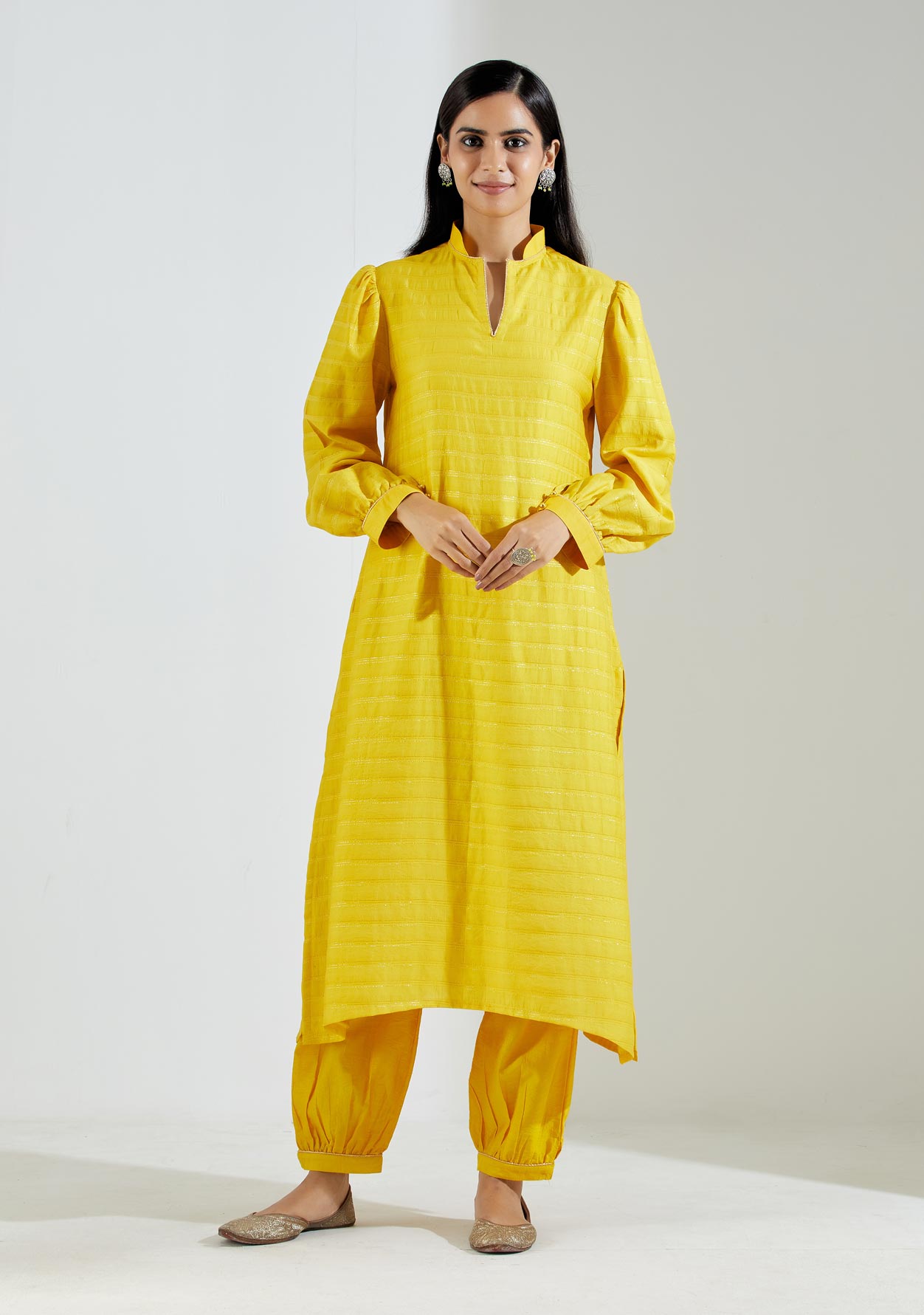 Yellow Polaris Kurta with Salwar (Set of 2) - The Indian Cause