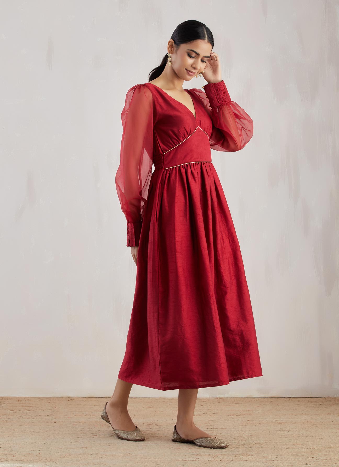 Red Electra Kurta with Pant (Set of 2) - The Indian Cause