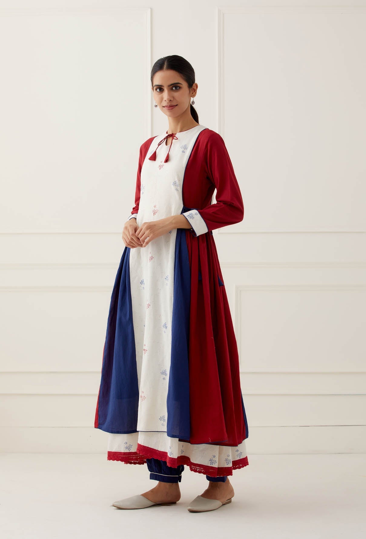 Maroon Blue Saba Kurta Set (Set of 2) - The Indian Cause