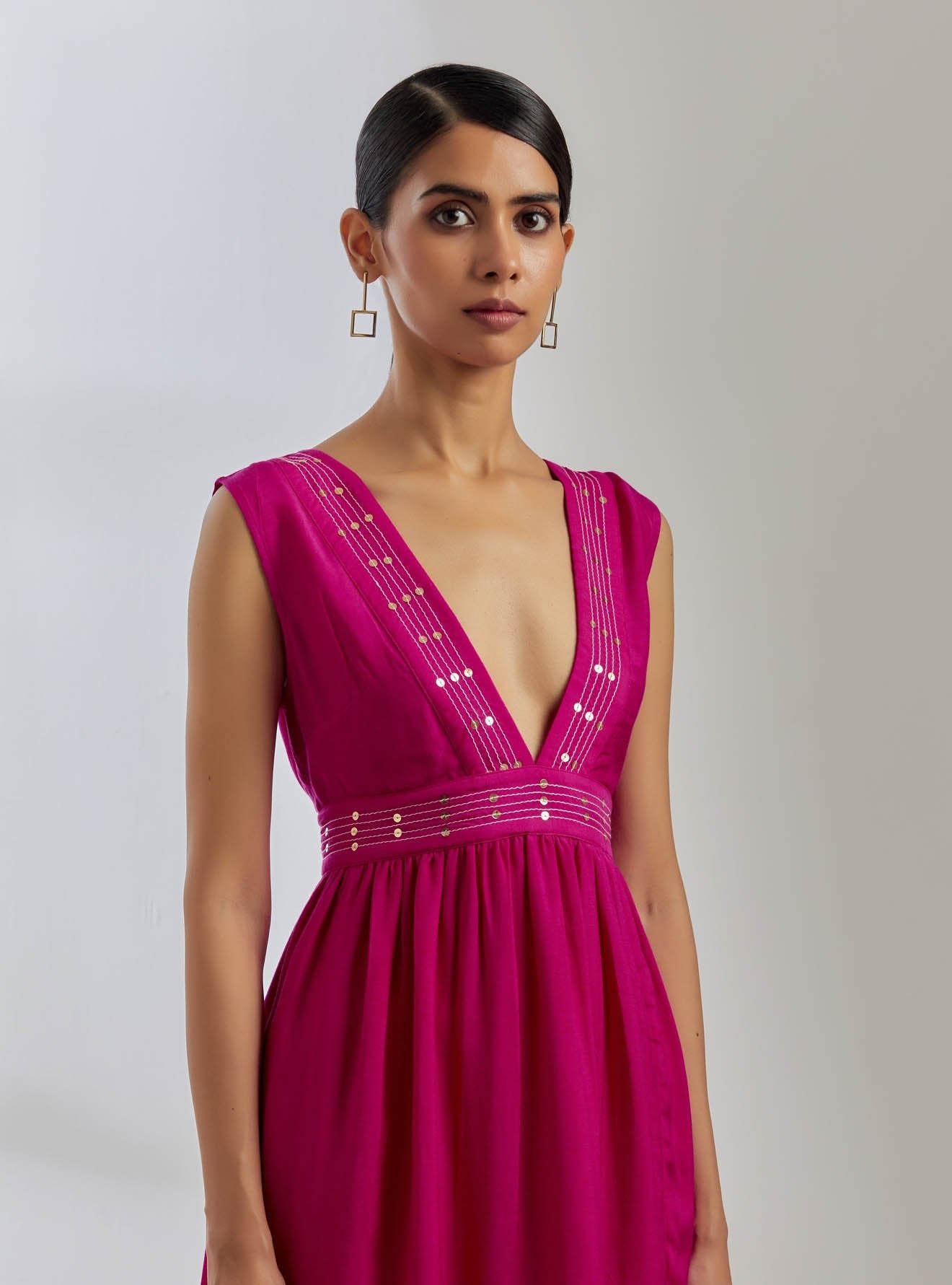 Pink Silk Sirgus Kurta With Pink Pant (Set Of 2) - The Indian Cause