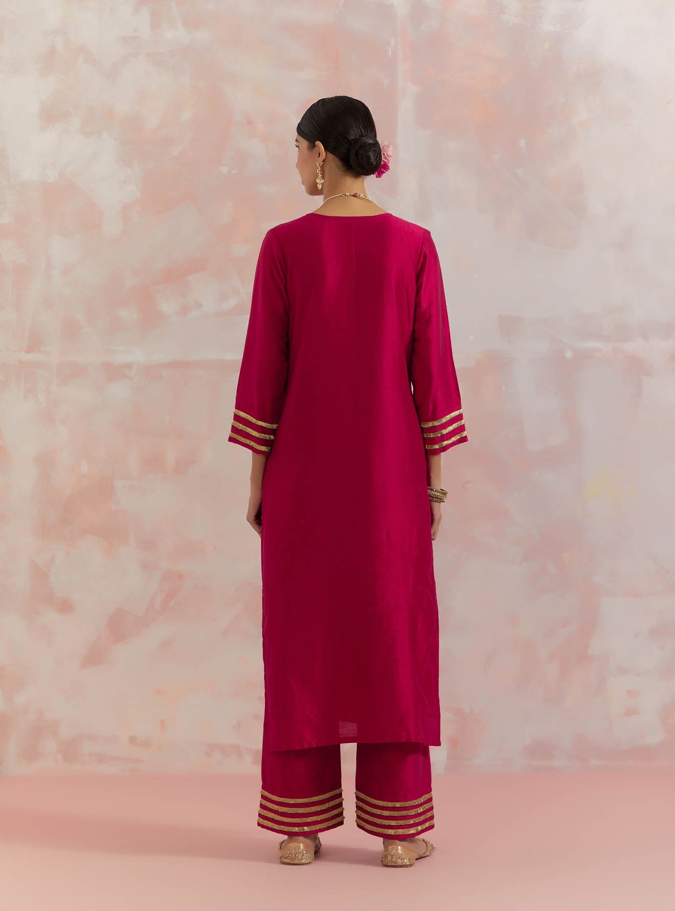 Red Rooh Kurta With Pant (Set Of 2) - The Indian Cause