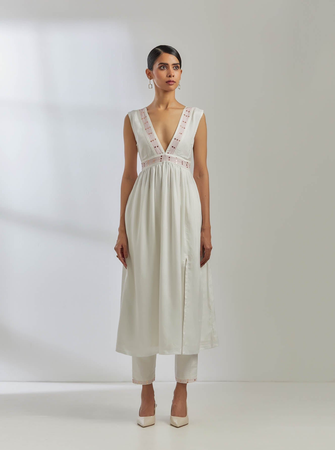 White Silk Sirgus Kurta - The Indian Cause