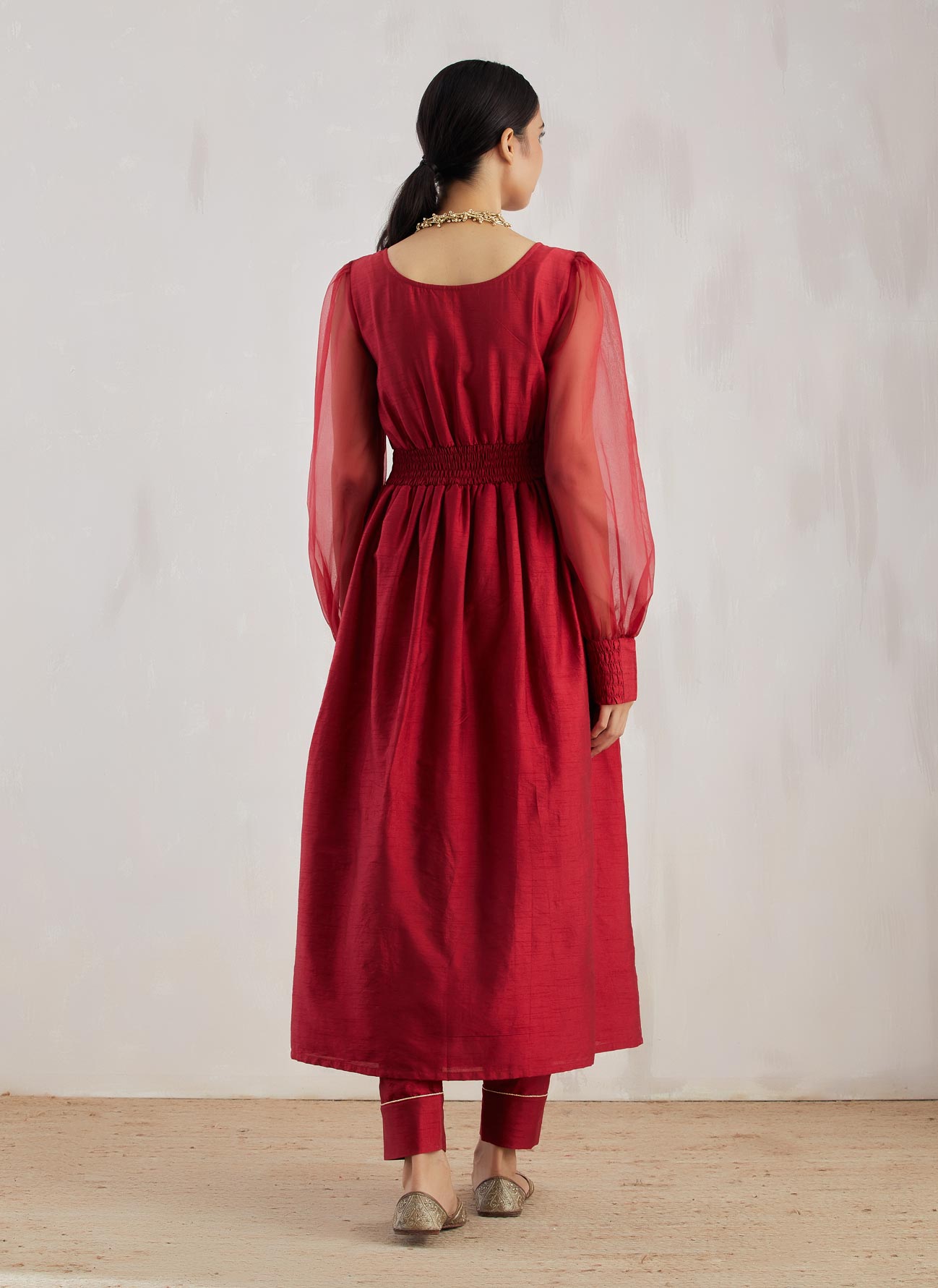 Red Electra Kurta with Pant (Set of 2) - The Indian Cause