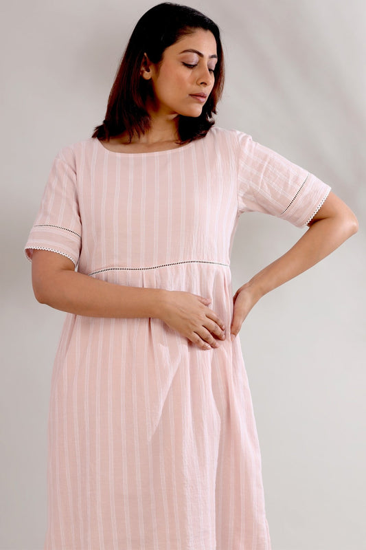 Eva Peach Kurta With Pant (Set of 2) - The Indian Cause