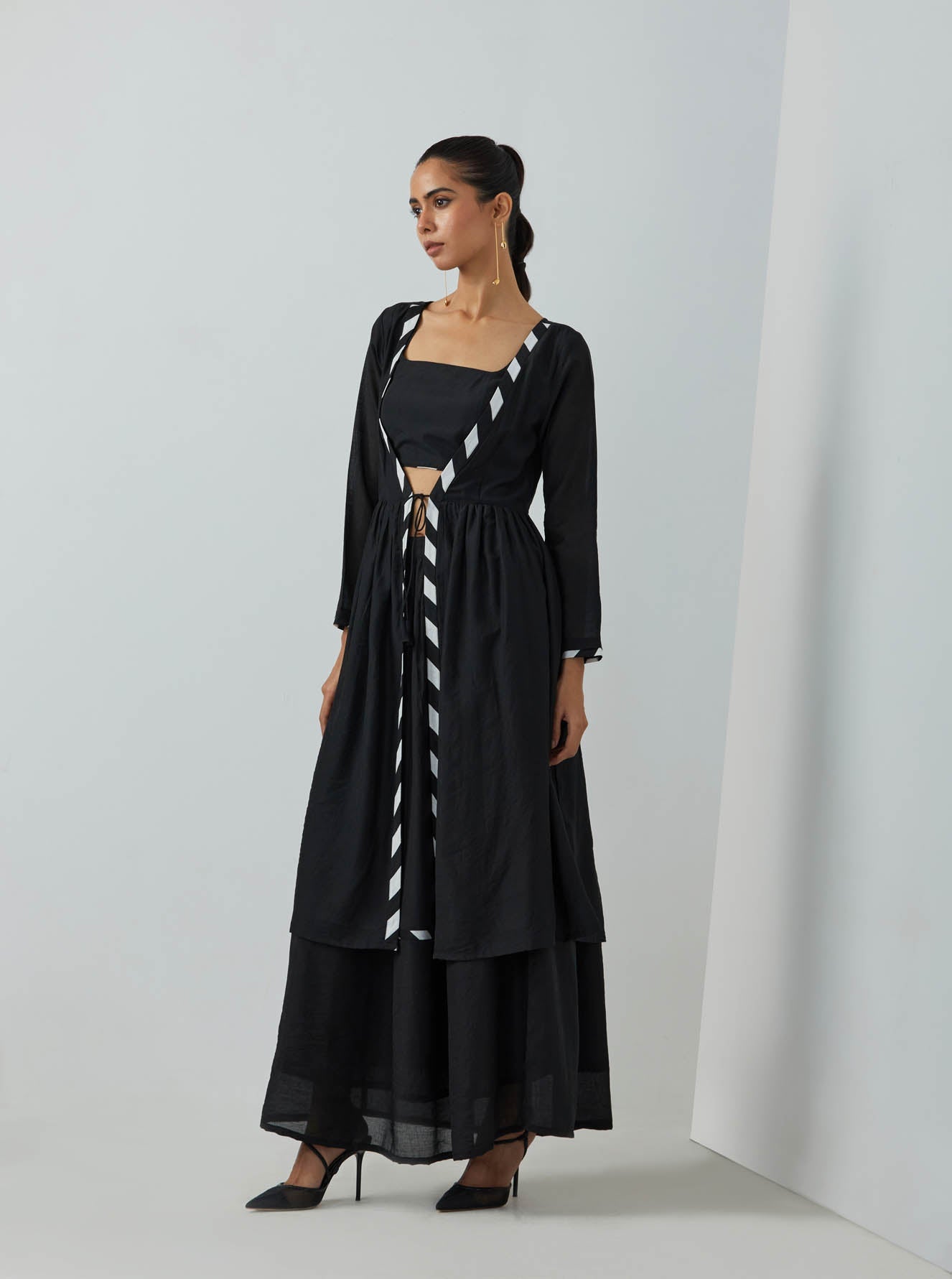 Black Chanderi Overlay - The Indian Cause