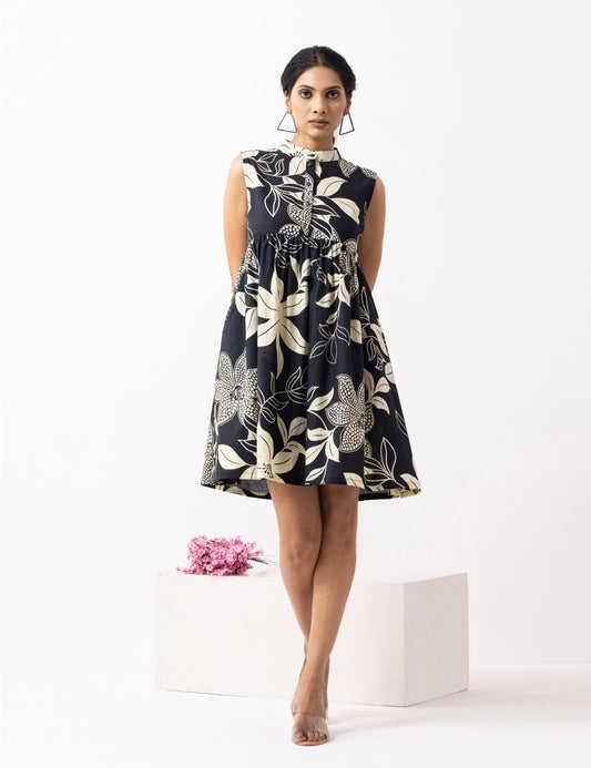 Black Block Printed Amore Dress