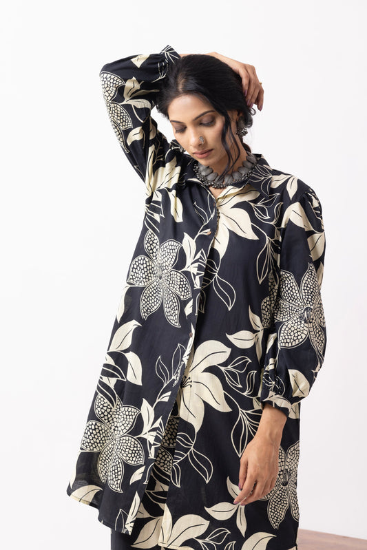 Black Block Printed Caryl Co-ord Set (Set of 2)