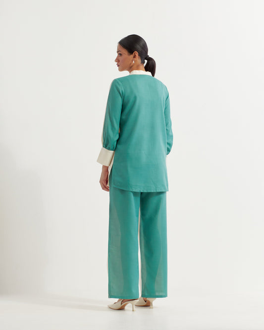 White/Green Caroline Co-ord Set (Set of 2)