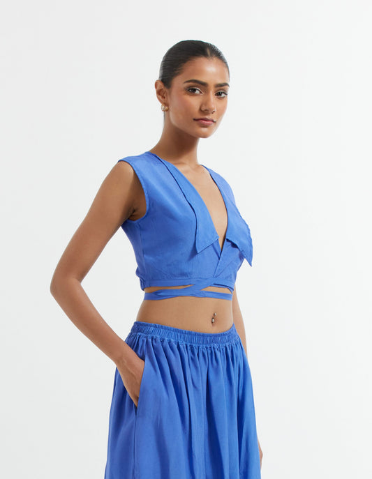 Blue Bonita Crop Top