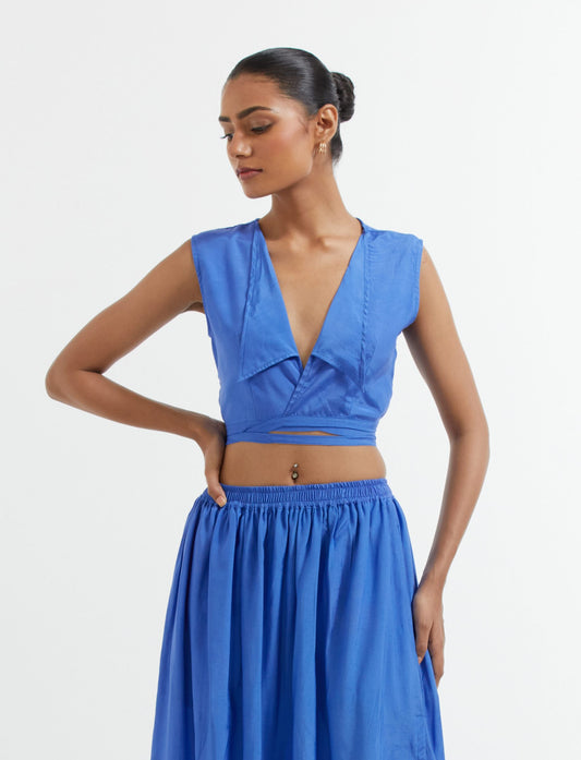Blue Bonita Crop Top