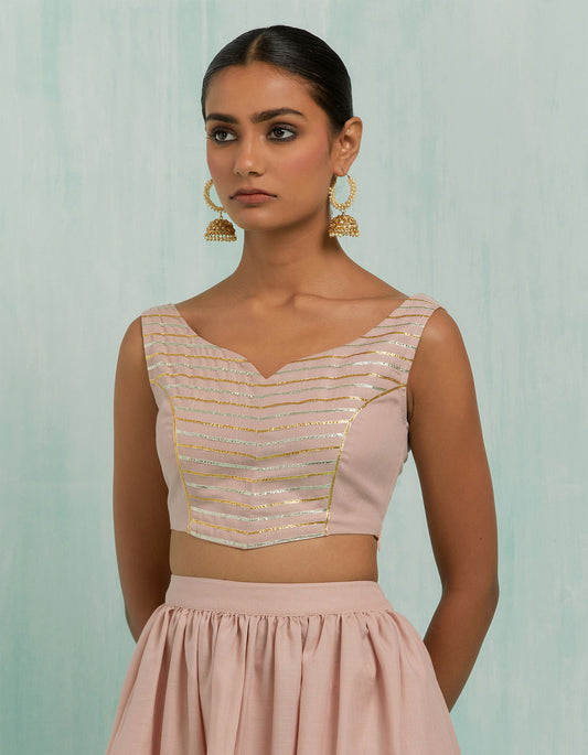 Pale Pink Niyaaz Lehenga (Set Of 2)