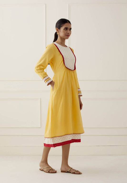 Yellow Zaid Dress - The Indian Cause