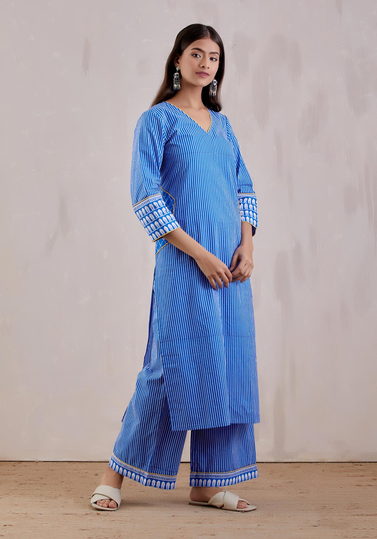 Blue Printed Mira Kurta - The Indian Cause