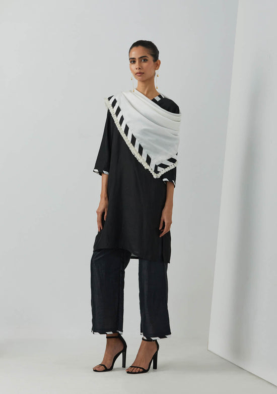 White Chanderi Scarf - The Indian Cause