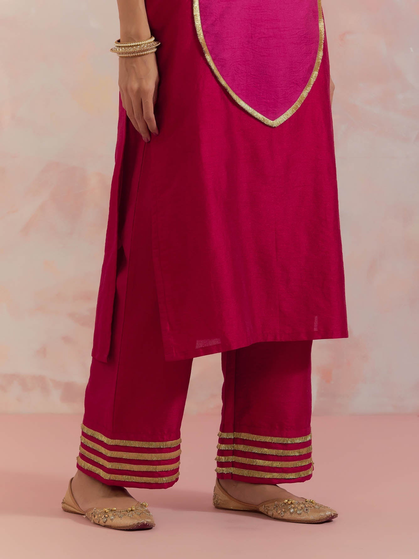 Red/Pink Rooh-E-Dari Kurta - The Indian Cause
